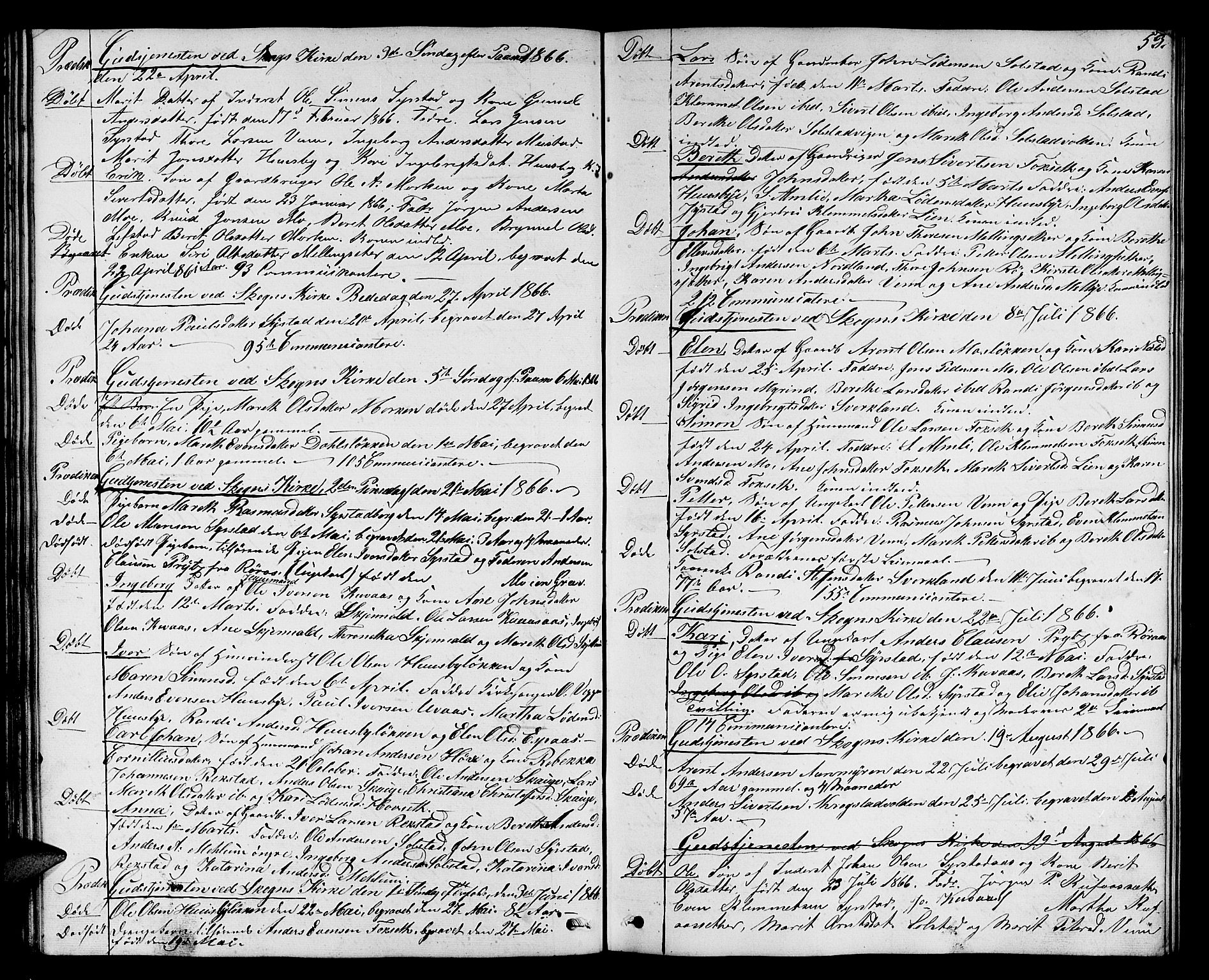 Ministerialprotokoller, klokkerbøker og fødselsregistre - Sør-Trøndelag, SAT/A-1456/667/L0797: Parish register (copy) no. 667C02, 1849-1867, p. 53