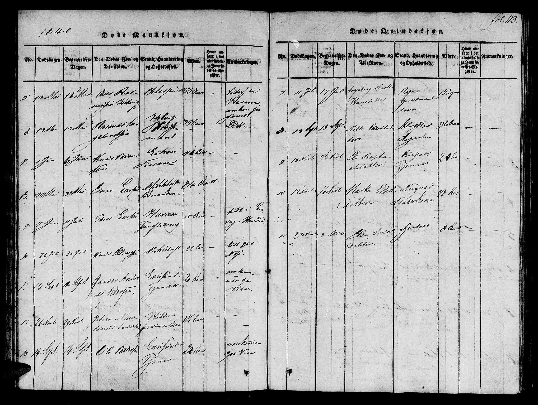 Ministerialprotokoller, klokkerbøker og fødselsregistre - Møre og Romsdal, SAT/A-1454/536/L0495: Parish register (official) no. 536A04, 1818-1847, p. 113
