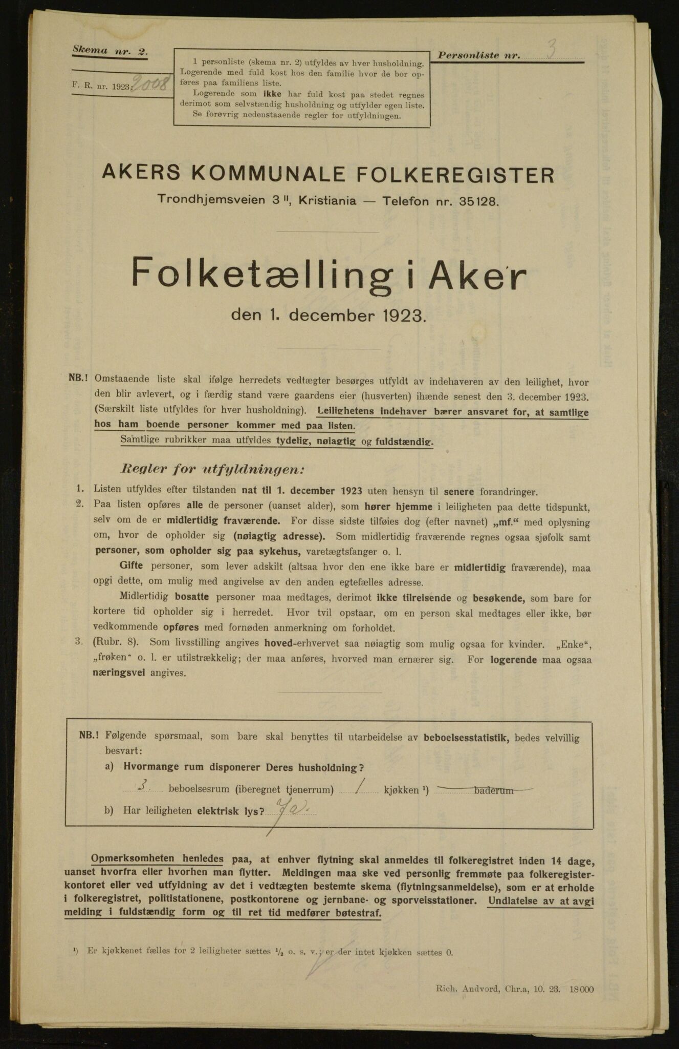 , Municipal Census 1923 for Aker, 1923, p. 35201