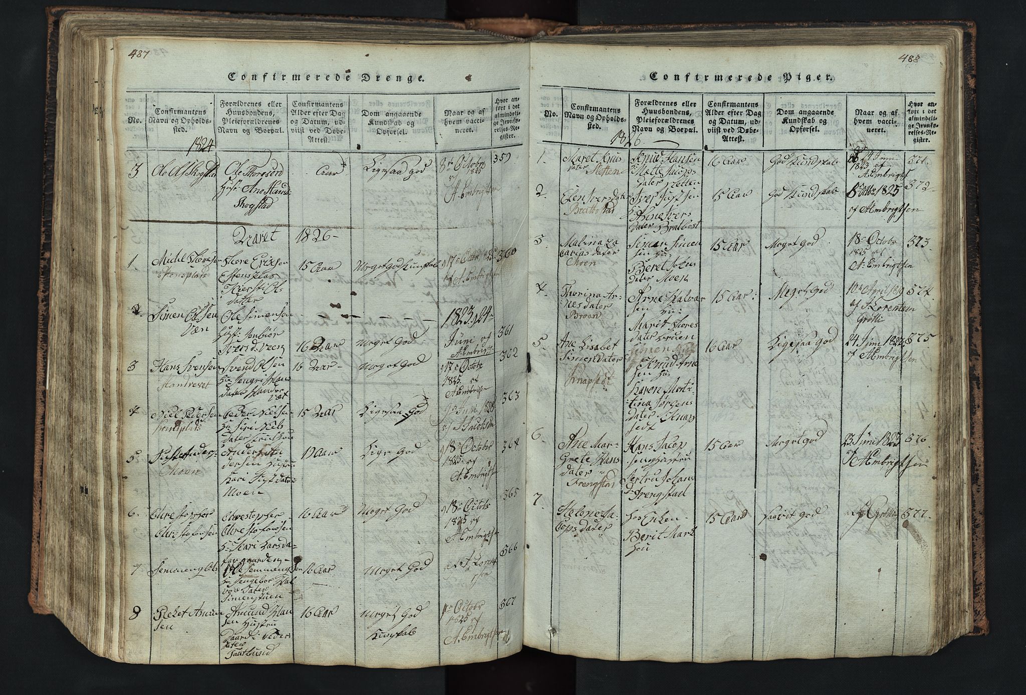 Kvikne prestekontor, SAH/PREST-064/H/Ha/Hab/L0001: Parish register (copy) no. 1, 1815-1895, p. 487-488