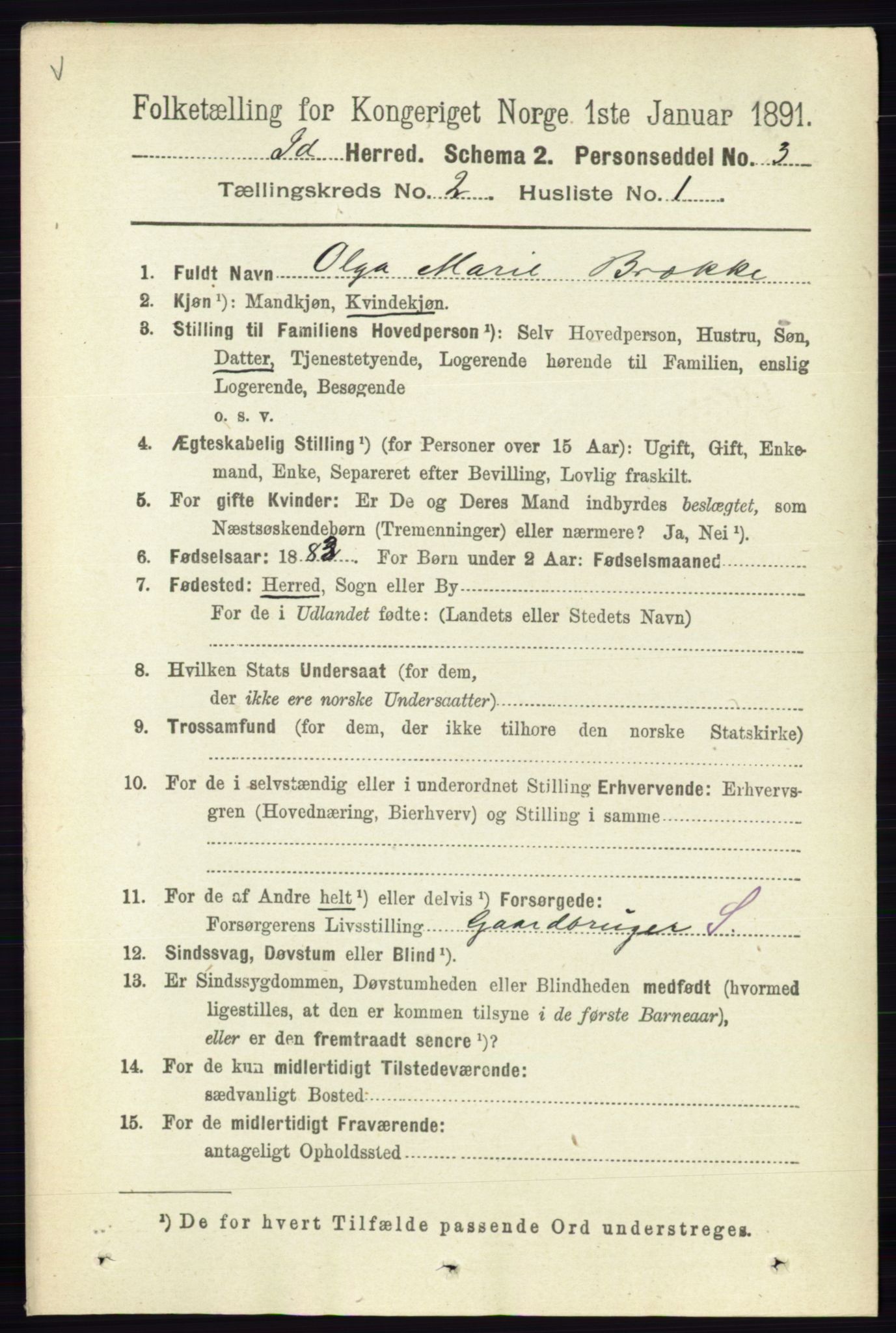 RA, 1891 census for 0117 Idd, 1891, p. 1182