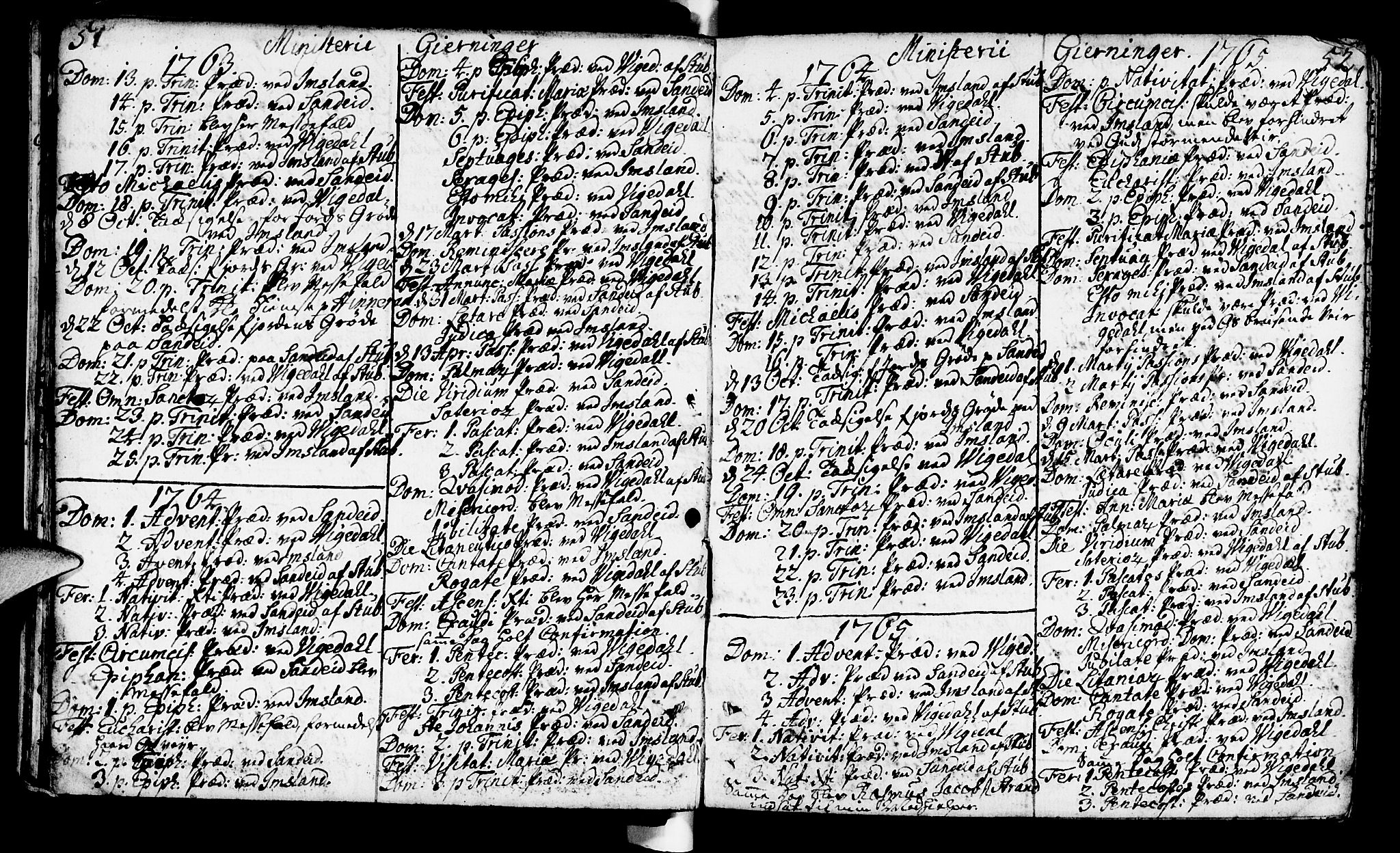 Vikedal sokneprestkontor, AV/SAST-A-101840/01/IV: Parish register (official) no. A 1, 1737-1778, p. 51-52