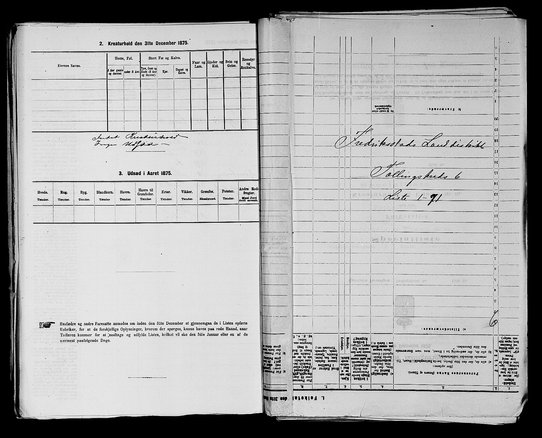 RA, 1875 census for 0132L Fredrikstad/Glemmen, 1875, p. 1111