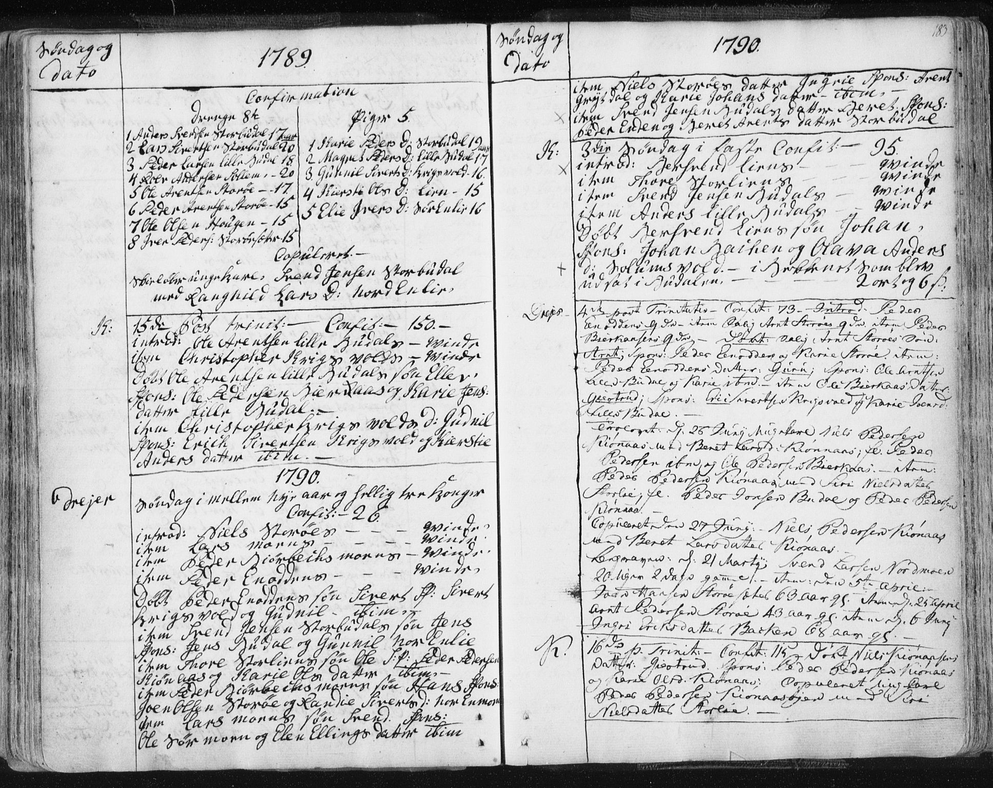 Ministerialprotokoller, klokkerbøker og fødselsregistre - Sør-Trøndelag, SAT/A-1456/687/L0991: Parish register (official) no. 687A02, 1747-1790, p. 183
