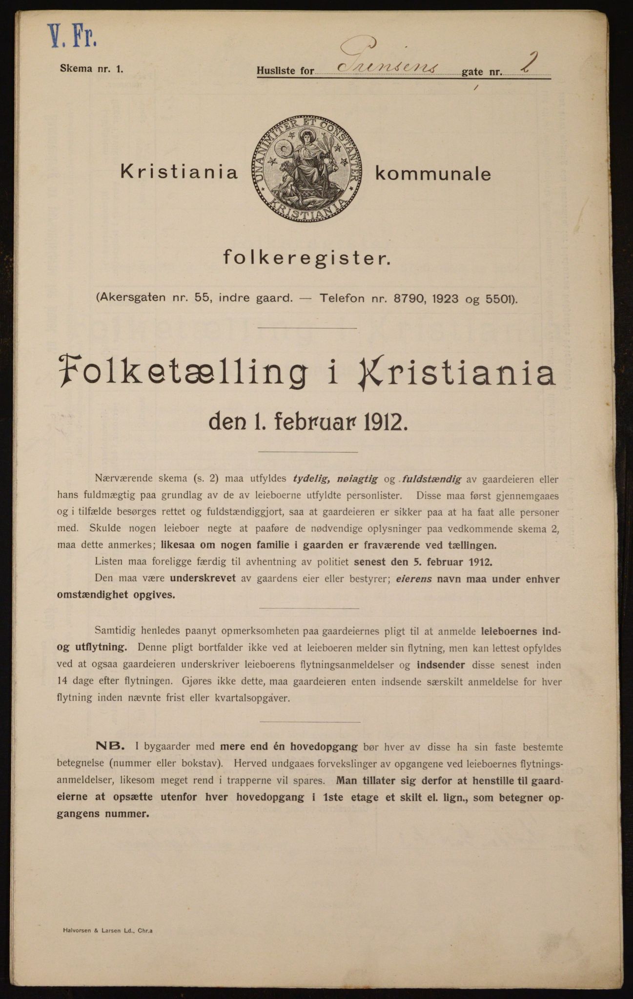 OBA, Municipal Census 1912 for Kristiania, 1912, p. 81446