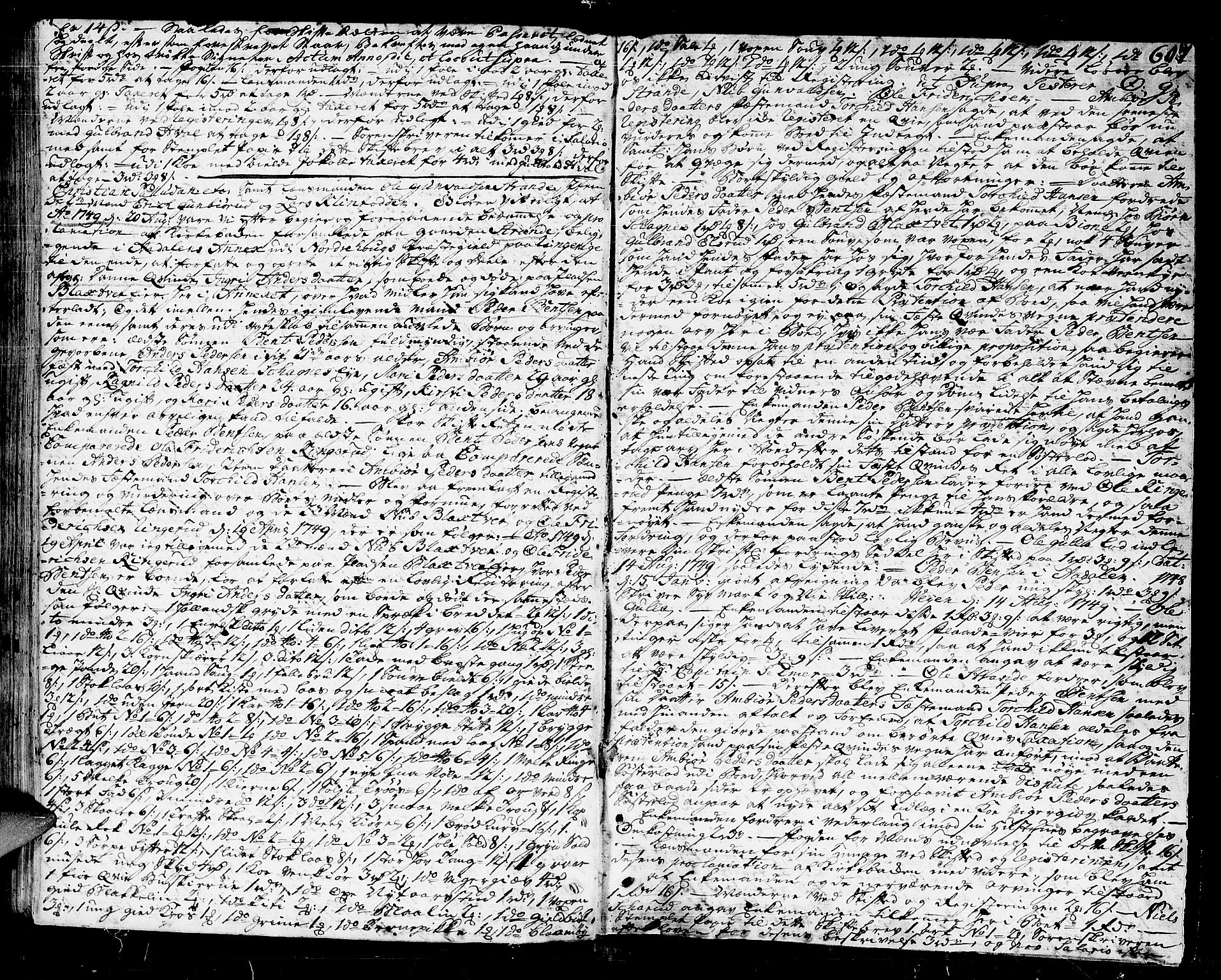 Ringerike og Hallingdal sorenskriveri, SAKO/A-81/H/Ha/L0014: Skifteprotokoll, 1744-1749, p. 606b-607a