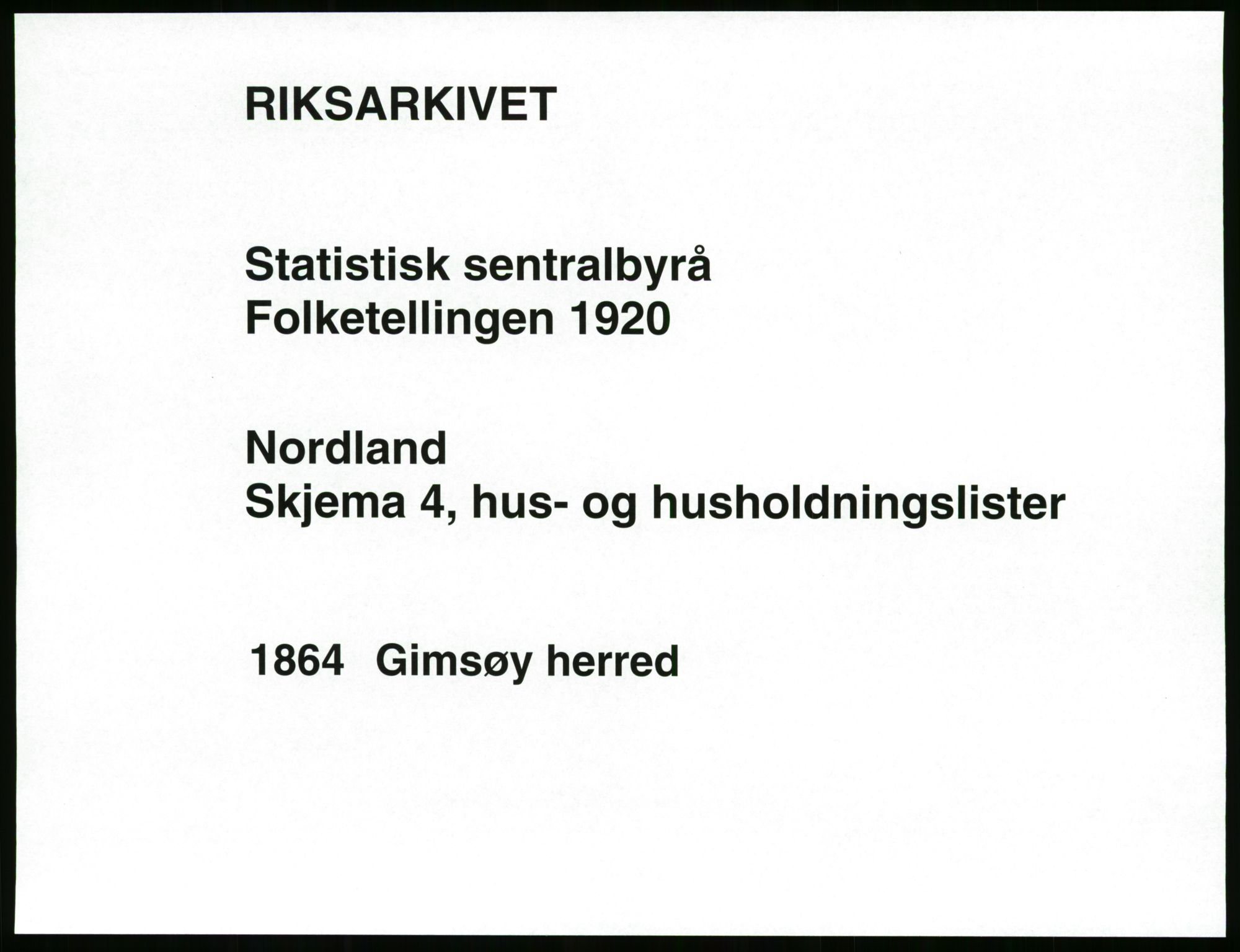 SAT, 1920 census for Gimsøy, 1920, p. 39