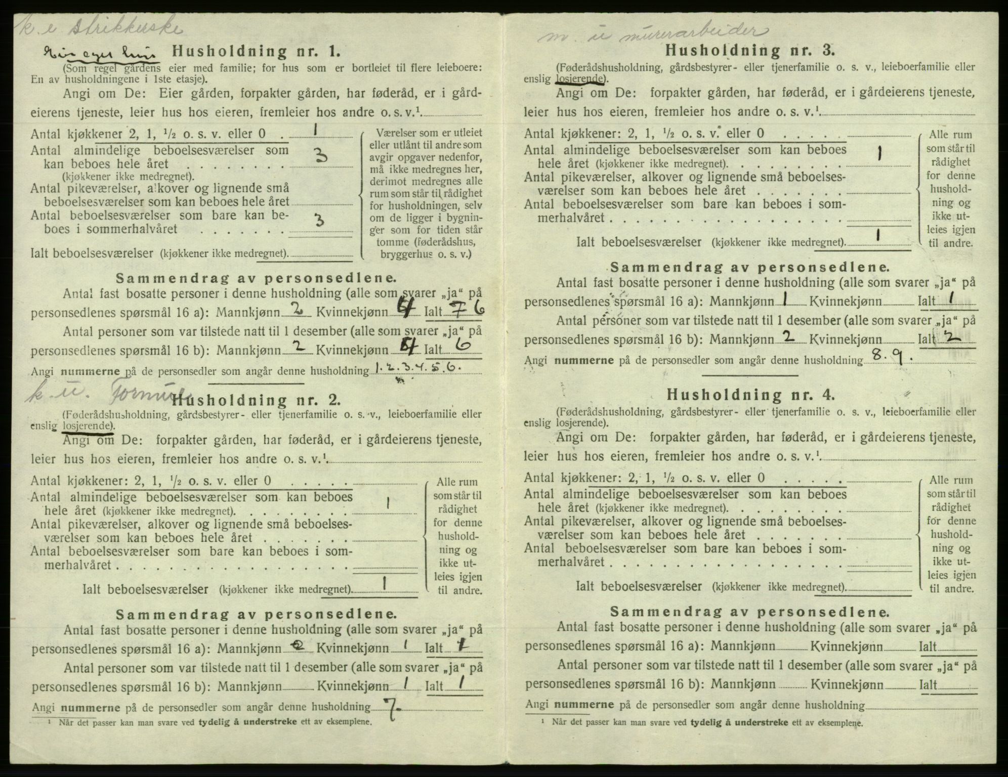 SAB, 1920 census for Os, 1920, p. 695