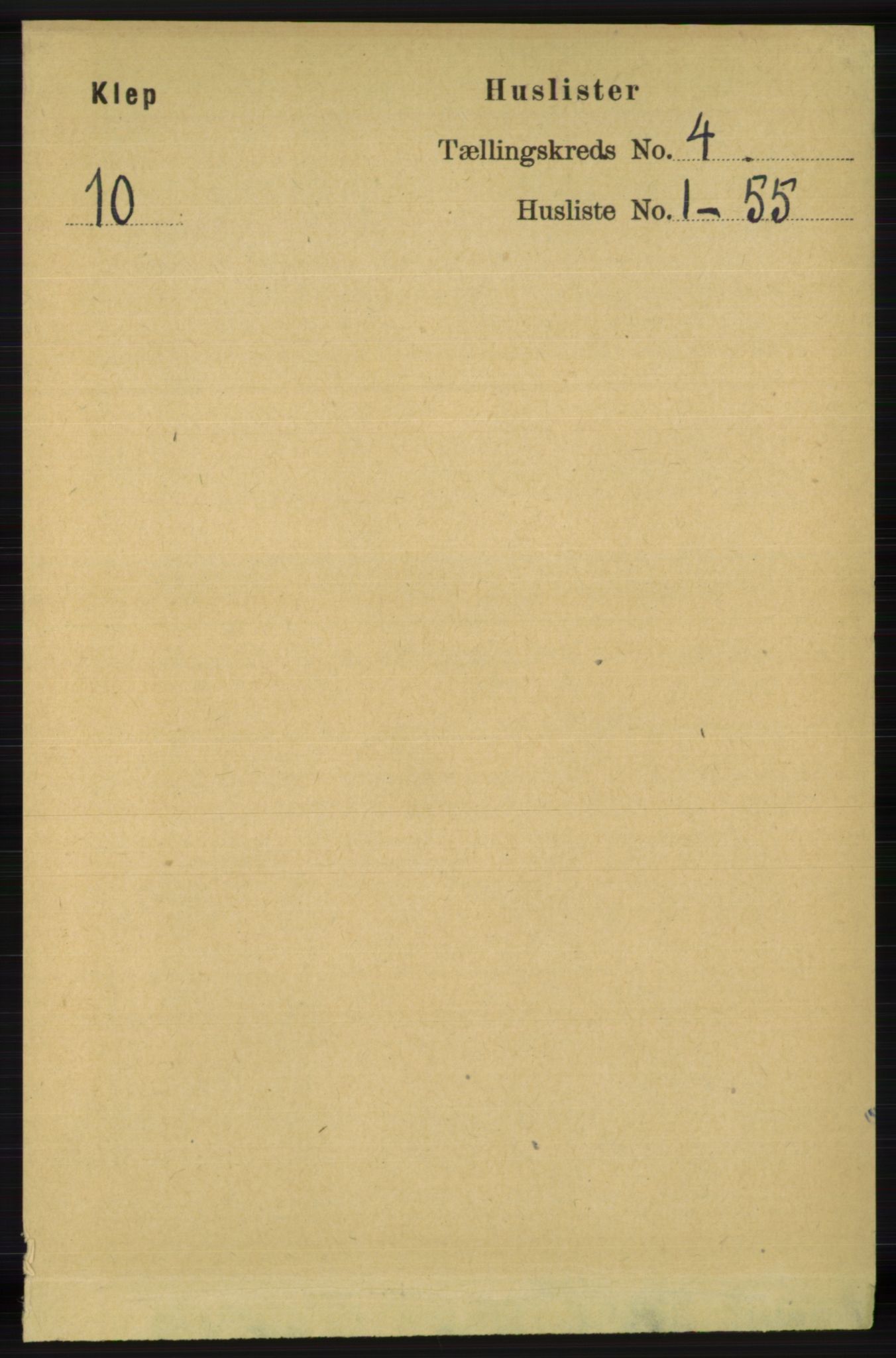 RA, 1891 census for 1120 Klepp, 1891, p. 891