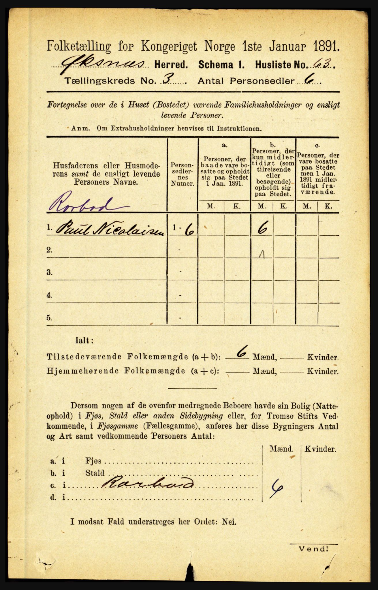 RA, 1891 census for 1868 Øksnes, 1891, p. 1128