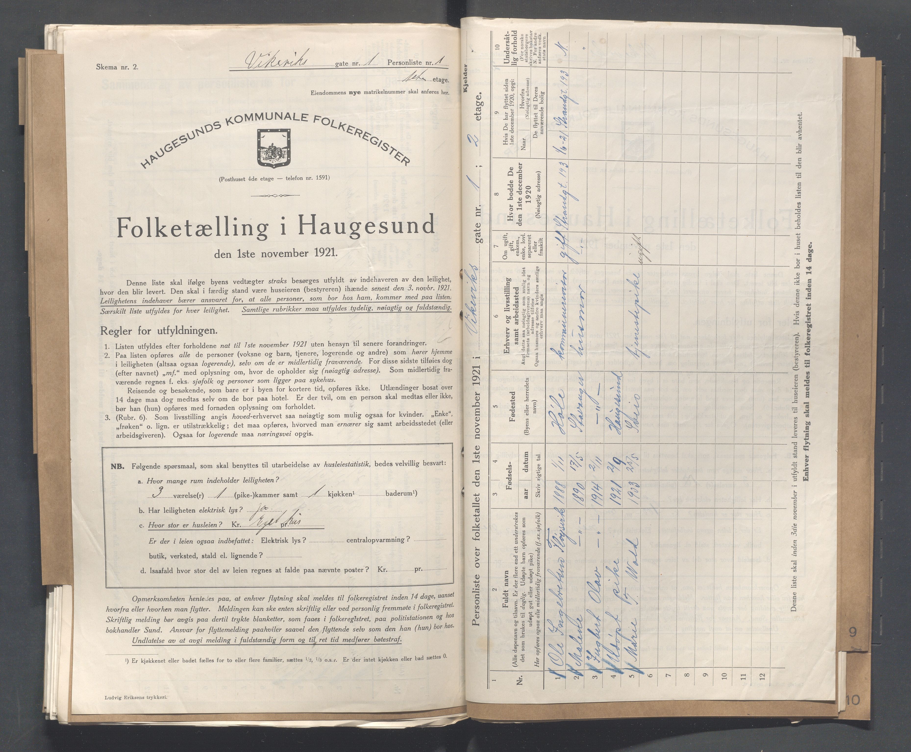 IKAR, Local census 1.11.1921 for Haugesund, 1921, p. 5507