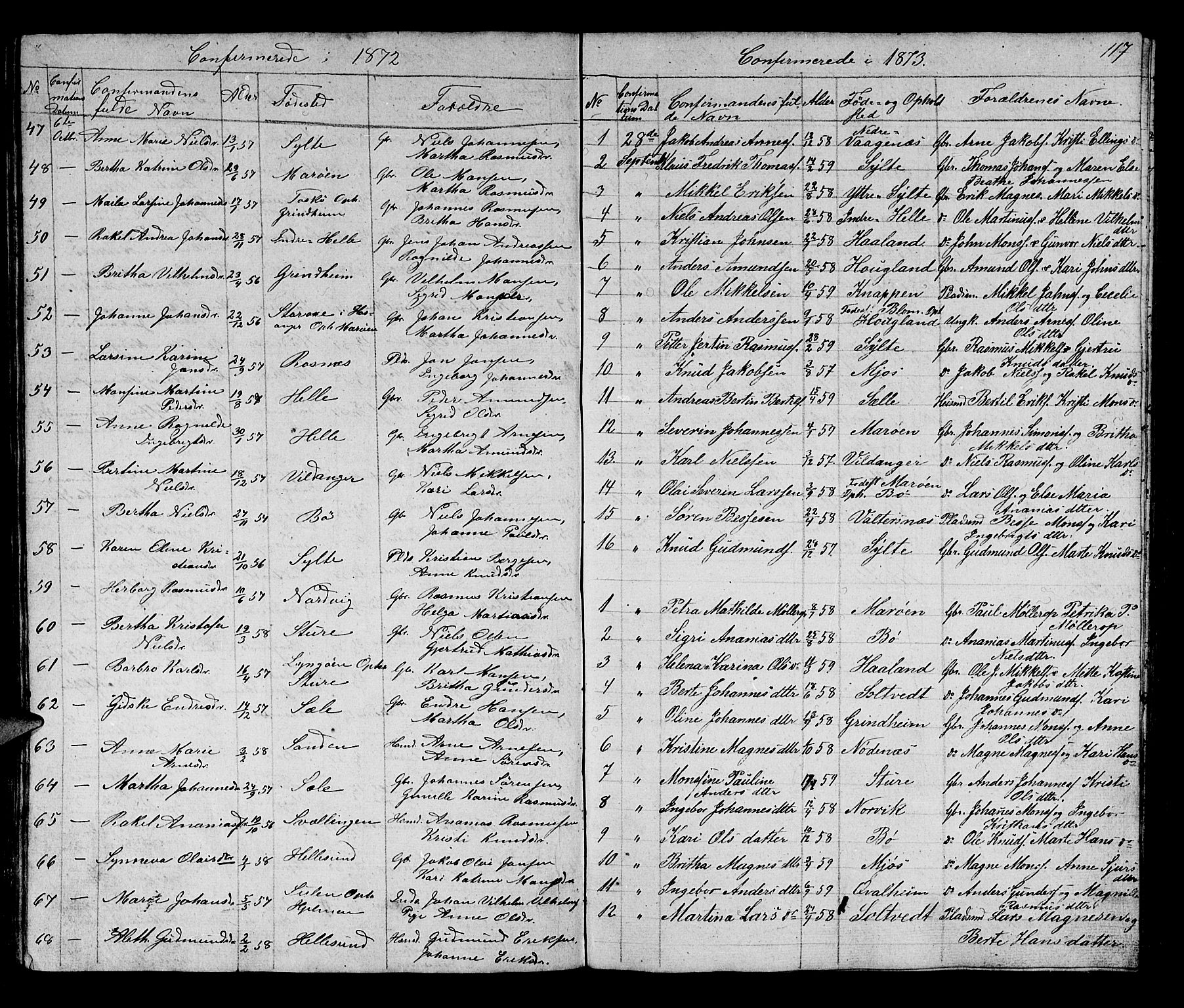 Manger sokneprestembete, SAB/A-76801/H/Hab: Parish register (copy) no. B 1, 1856-1881, p. 118