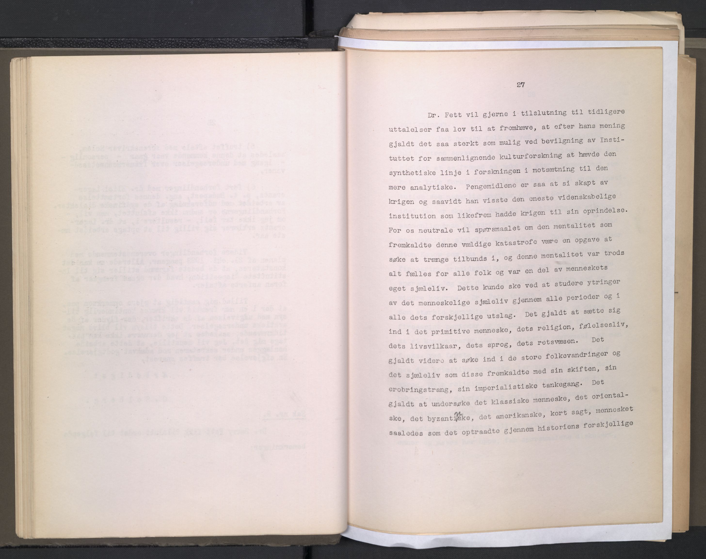 Instituttet for sammenlignende kulturforskning, AV/RA-PA-0424/A/L0005: Styreprotokoll, 1923-1930, p. 27