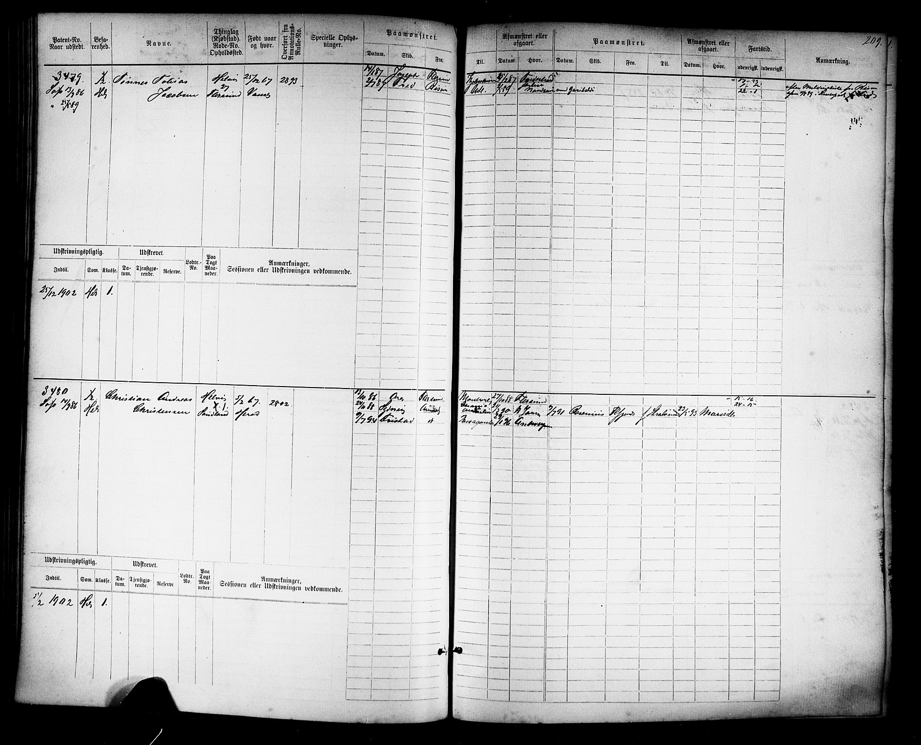 Farsund mønstringskrets, AV/SAK-2031-0017/F/Fb/L0019: Hovedrulle nr 3067-3832, Z-11, 1882-1922, p. 213