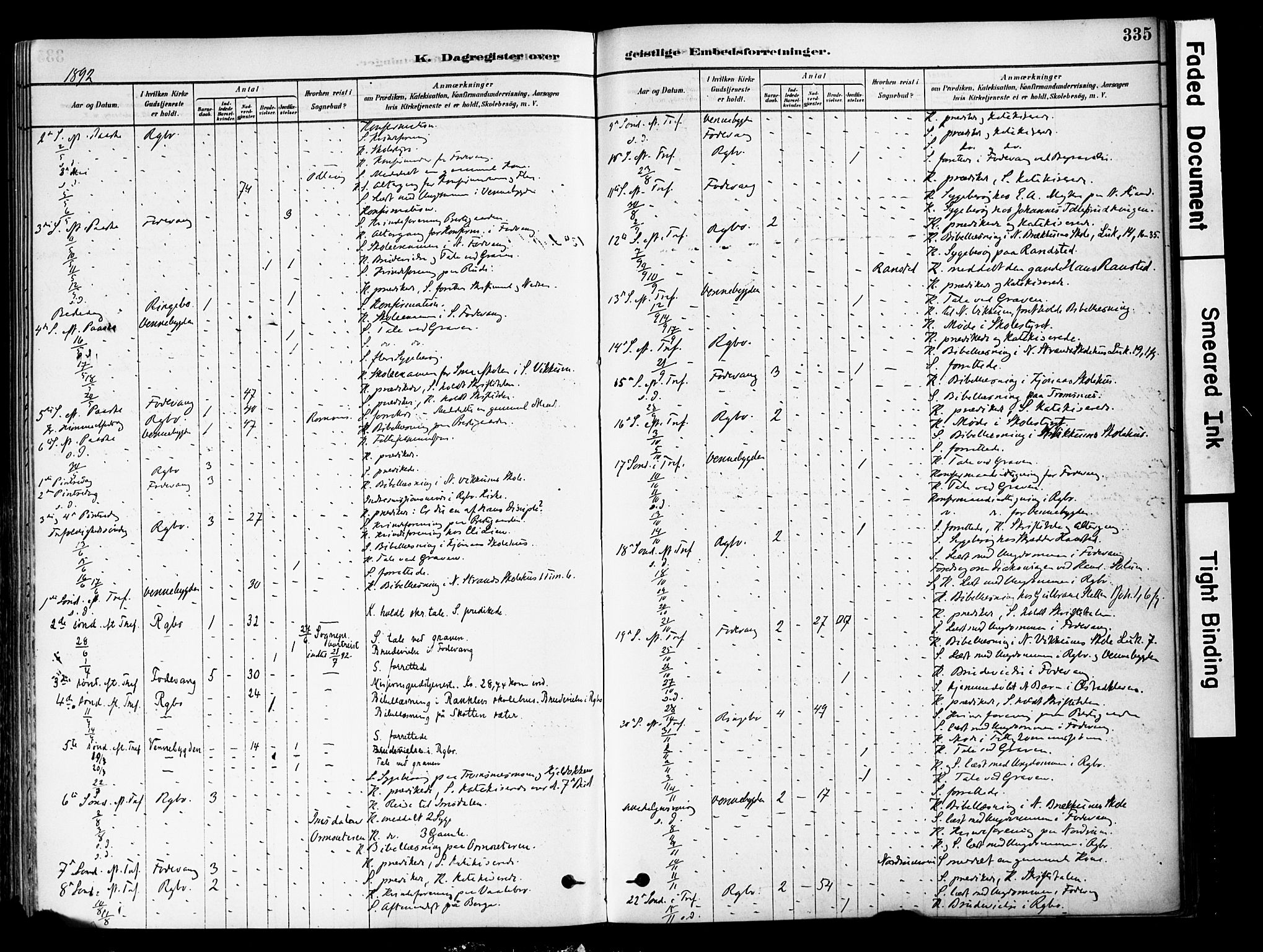 Ringebu prestekontor, AV/SAH-PREST-082/H/Ha/Haa/L0008: Parish register (official) no. 8, 1878-1898, p. 335