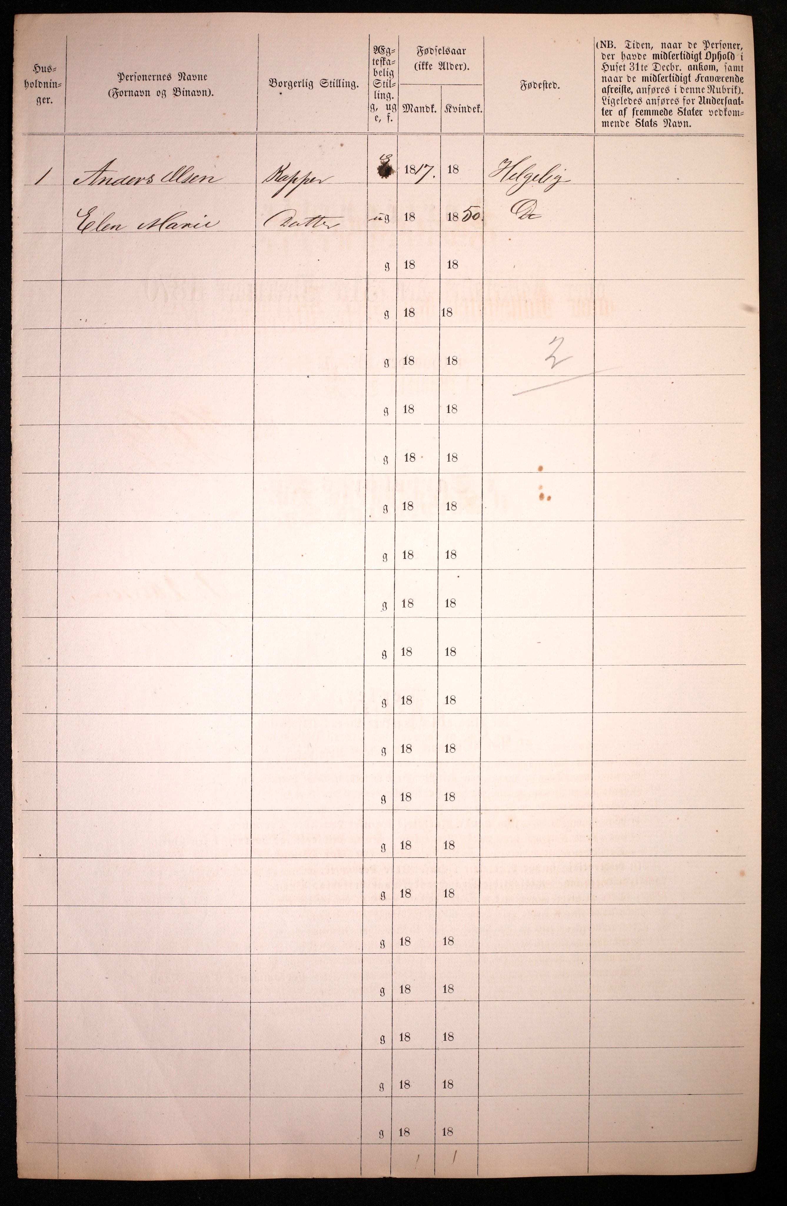 RA, 1870 census for 0102 Sarpsborg, 1870, p. 430