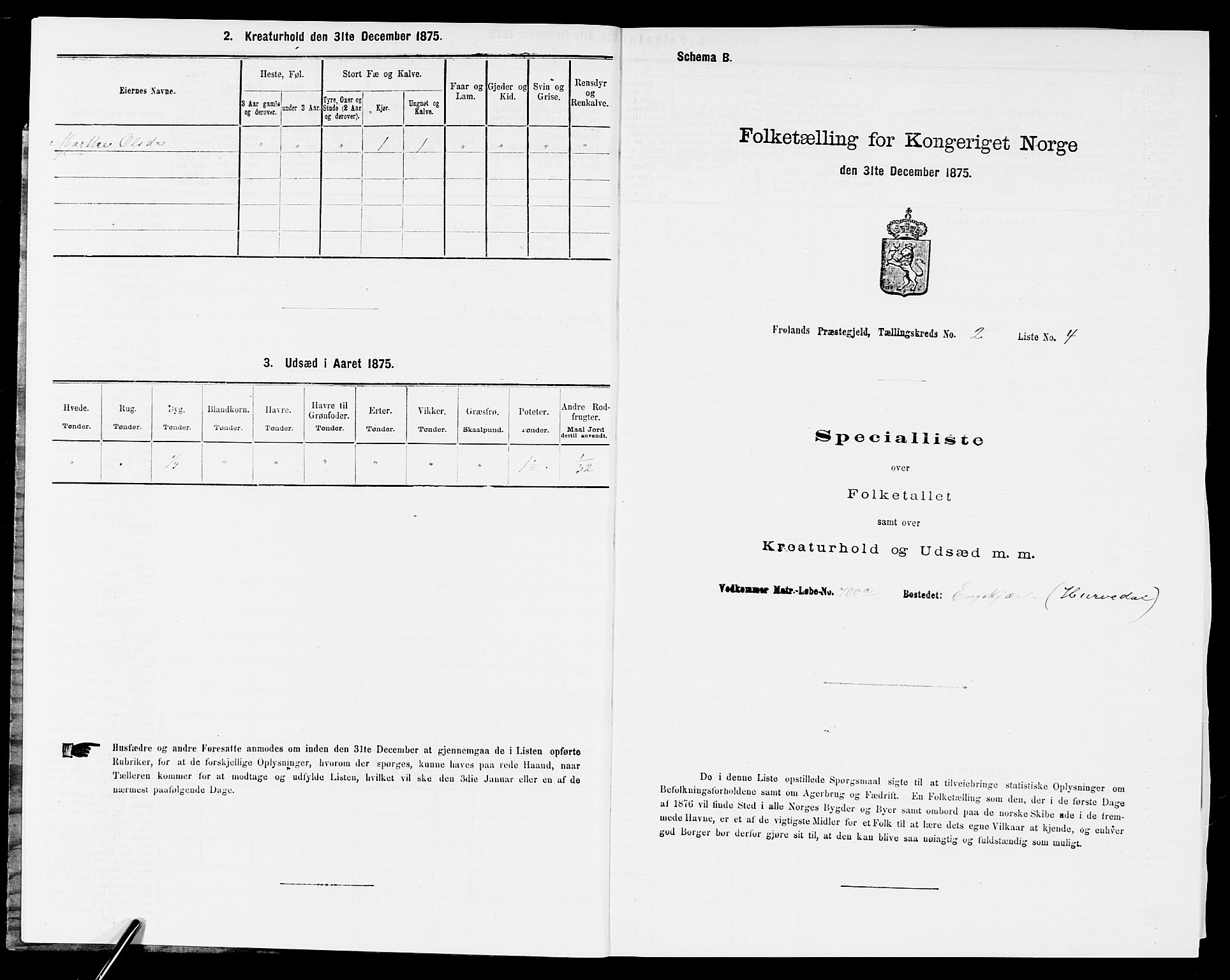 SAK, 1875 census for 0919P Froland, 1875, p. 128