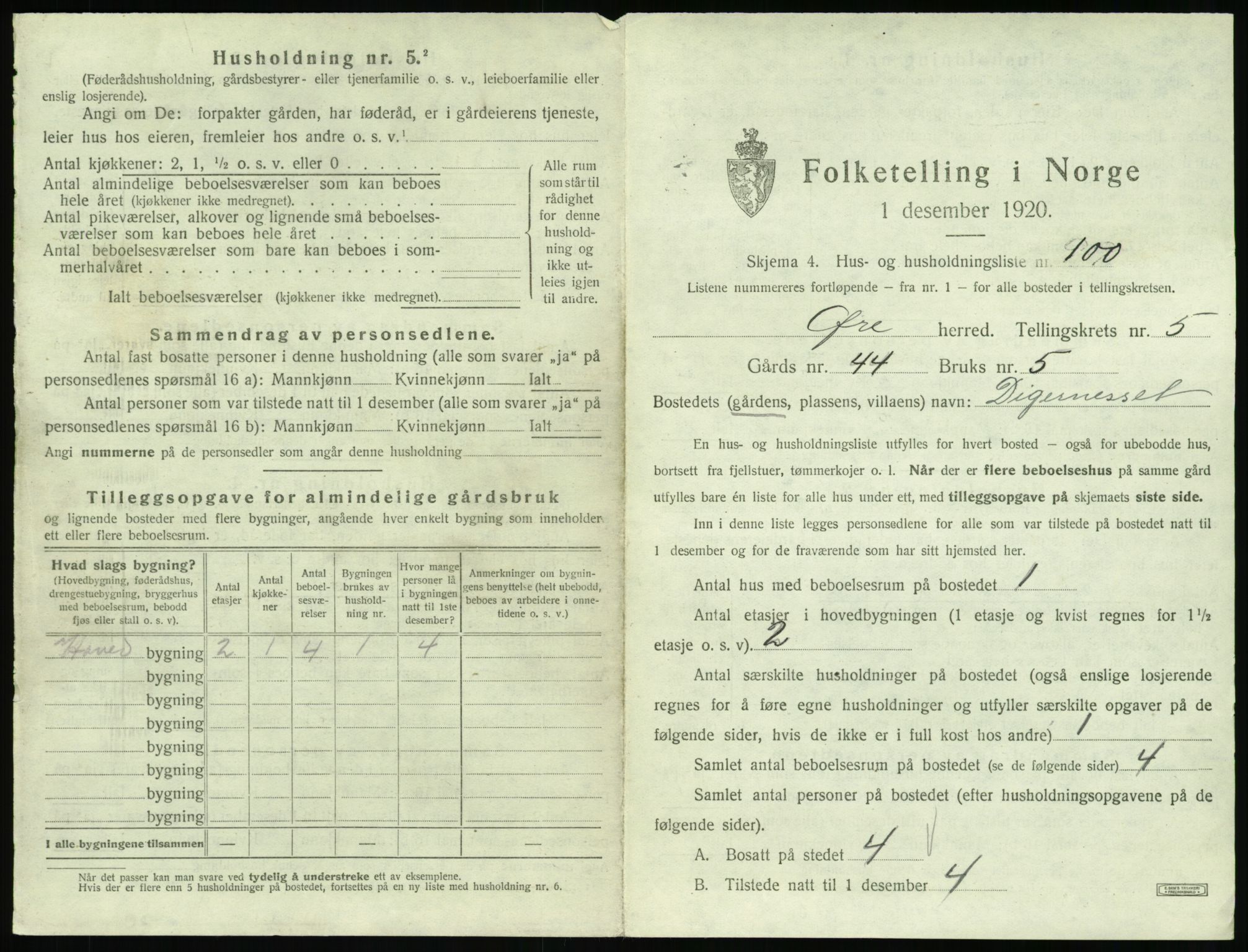 SAT, 1920 census for Øre, 1920, p. 605