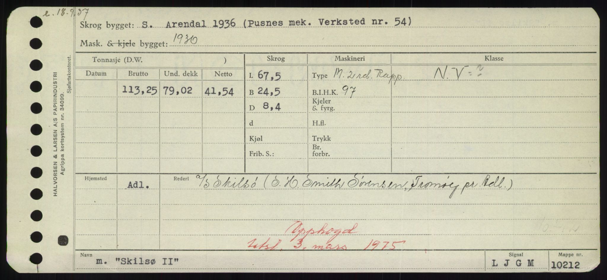 Sjøfartsdirektoratet med forløpere, Skipsmålingen, AV/RA-S-1627/H/Hd/L0034: Fartøy, Sk-Slå, p. 175