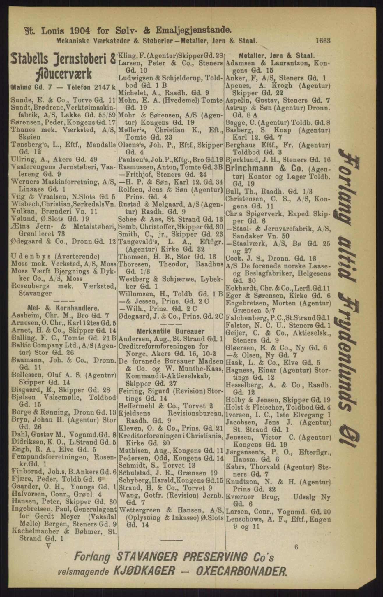 Kristiania/Oslo adressebok, PUBL/-, 1911, p. 1663