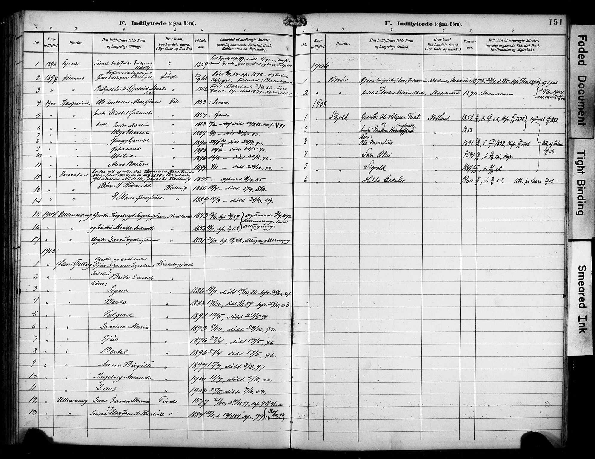 Avaldsnes sokneprestkontor, SAST/A -101851/H/Ha/Haa/L0016: Parish register (official) no. A 16, 1893-1918, p. 151