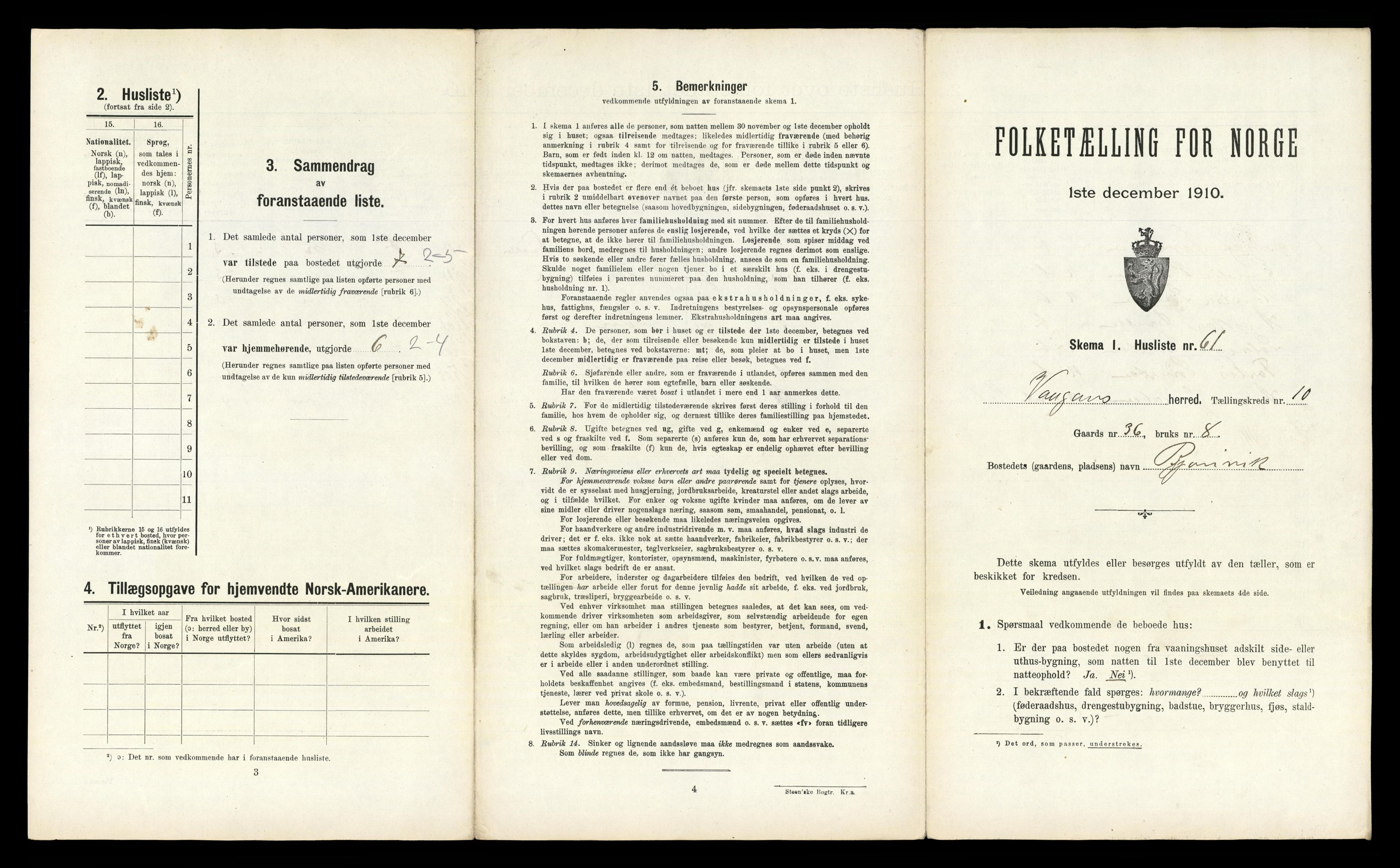 RA, 1910 census for Vågan, 1910, p. 1669