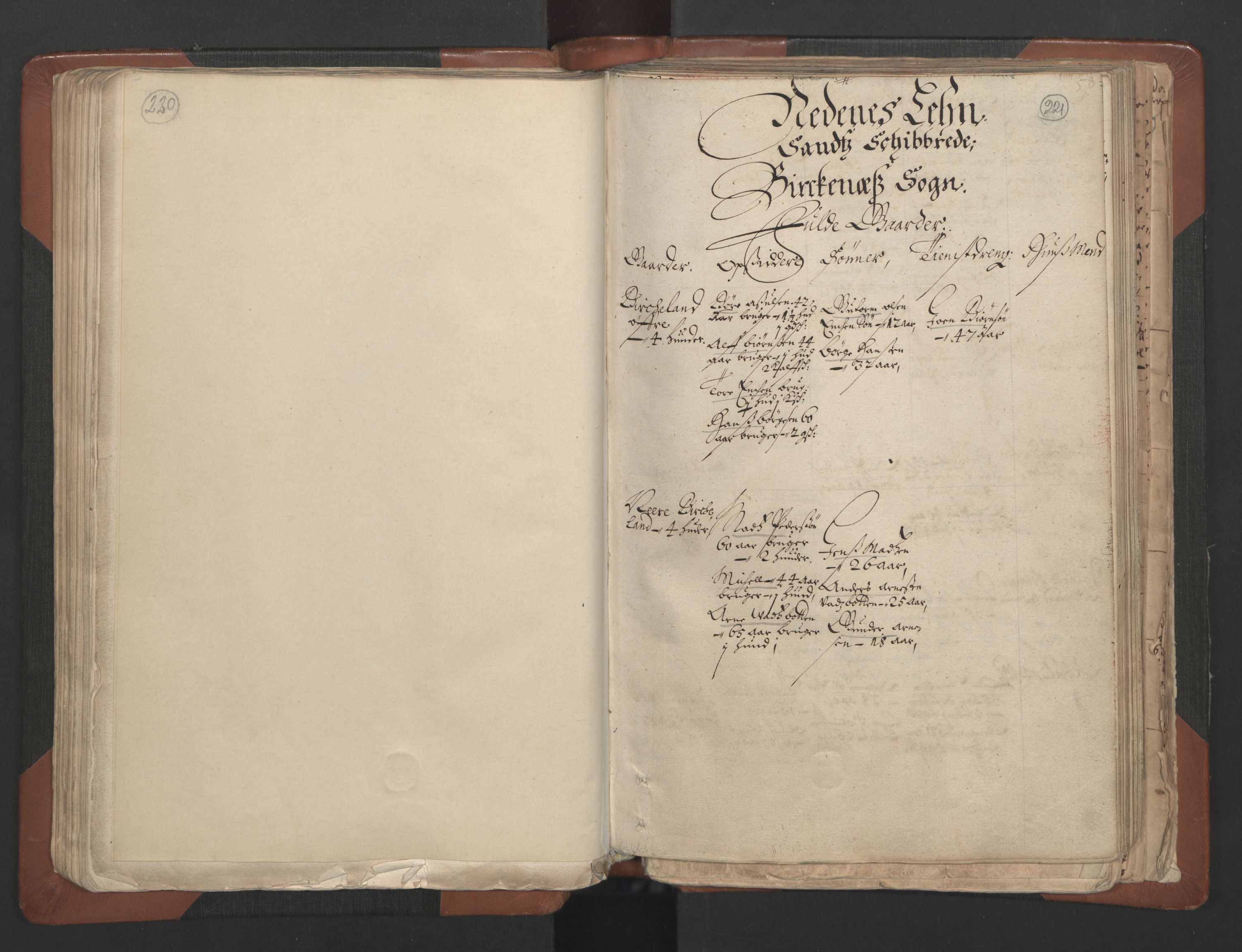 RA, Bailiff's Census 1664-1666, no. 7: Nedenes fogderi, 1664-1666, p. 220-221