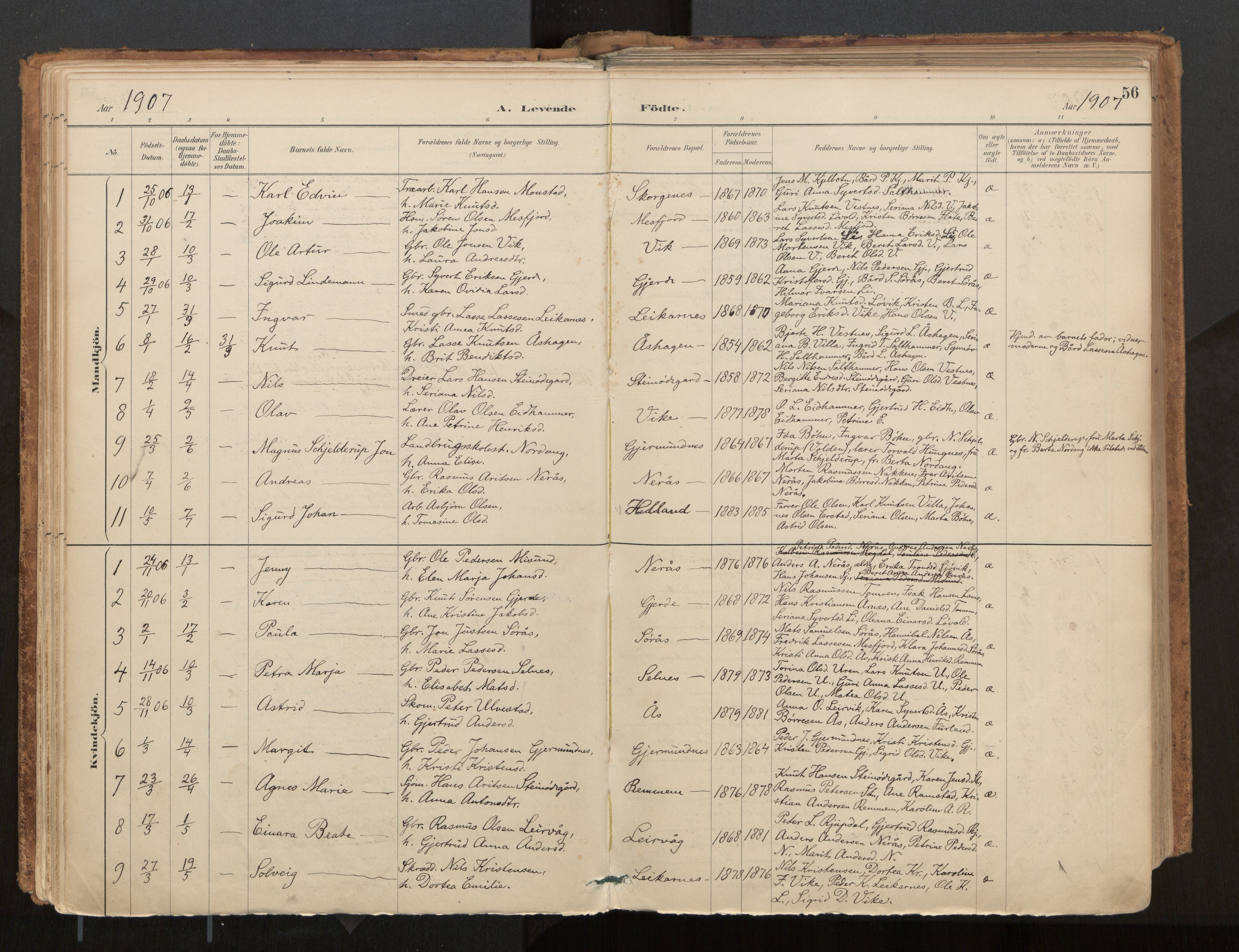 Ministerialprotokoller, klokkerbøker og fødselsregistre - Møre og Romsdal, AV/SAT-A-1454/539/L0531: Parish register (official) no. 539A04, 1887-1913, p. 56