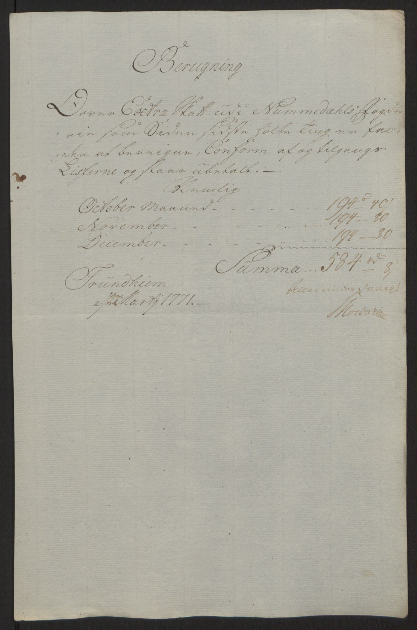 Rentekammeret inntil 1814, Reviderte regnskaper, Fogderegnskap, AV/RA-EA-4092/R64/L4502: Ekstraskatten Namdal, 1762-1772, p. 387