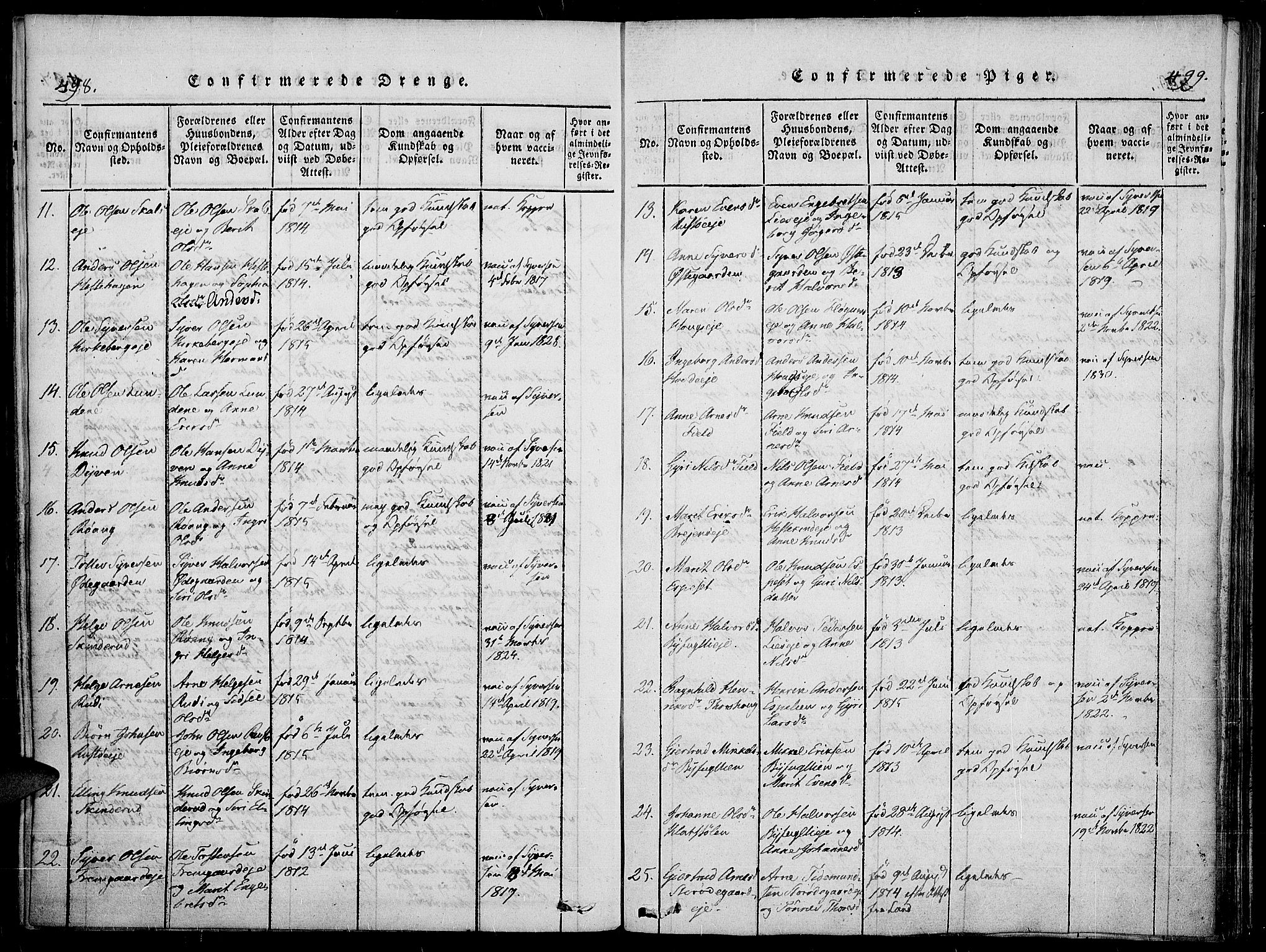 Sør-Aurdal prestekontor, AV/SAH-PREST-128/H/Ha/Haa/L0003: Parish register (official) no. 3, 1825-1840, p. 498-499