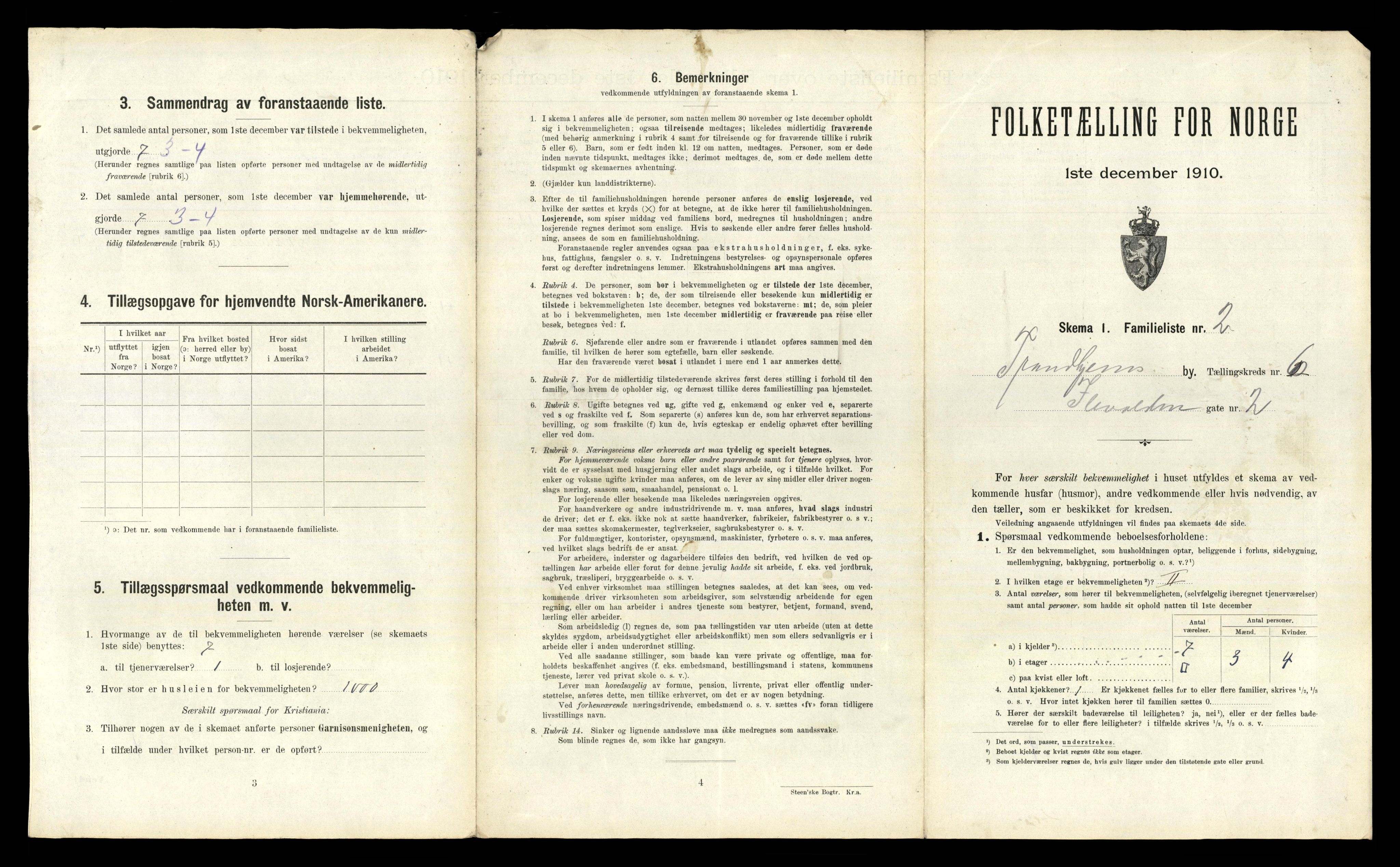 RA, 1910 census for Trondheim, 1910, p. 2455