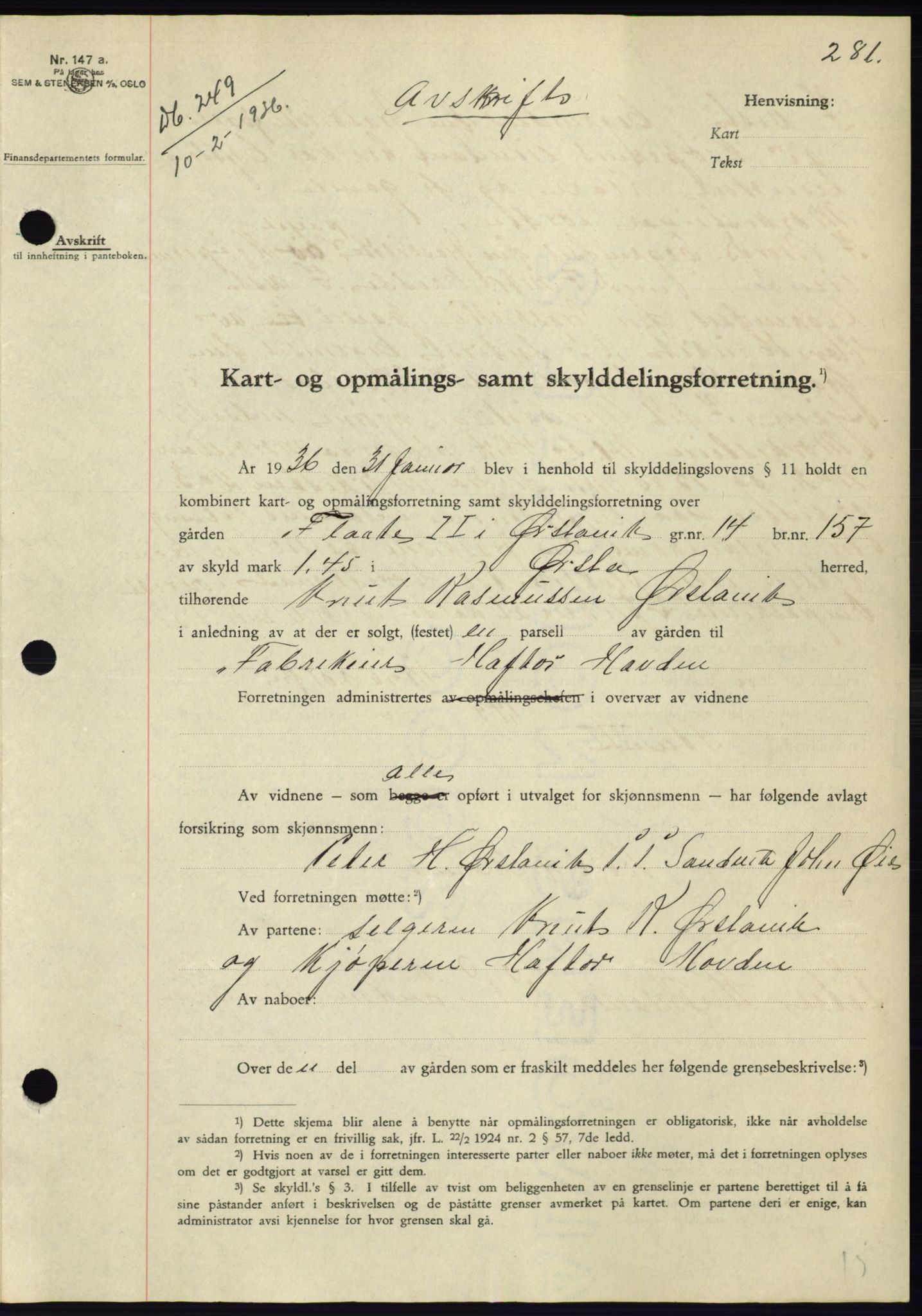 Søre Sunnmøre sorenskriveri, AV/SAT-A-4122/1/2/2C/L0060: Mortgage book no. 54, 1935-1936, Deed date: 10.02.1936