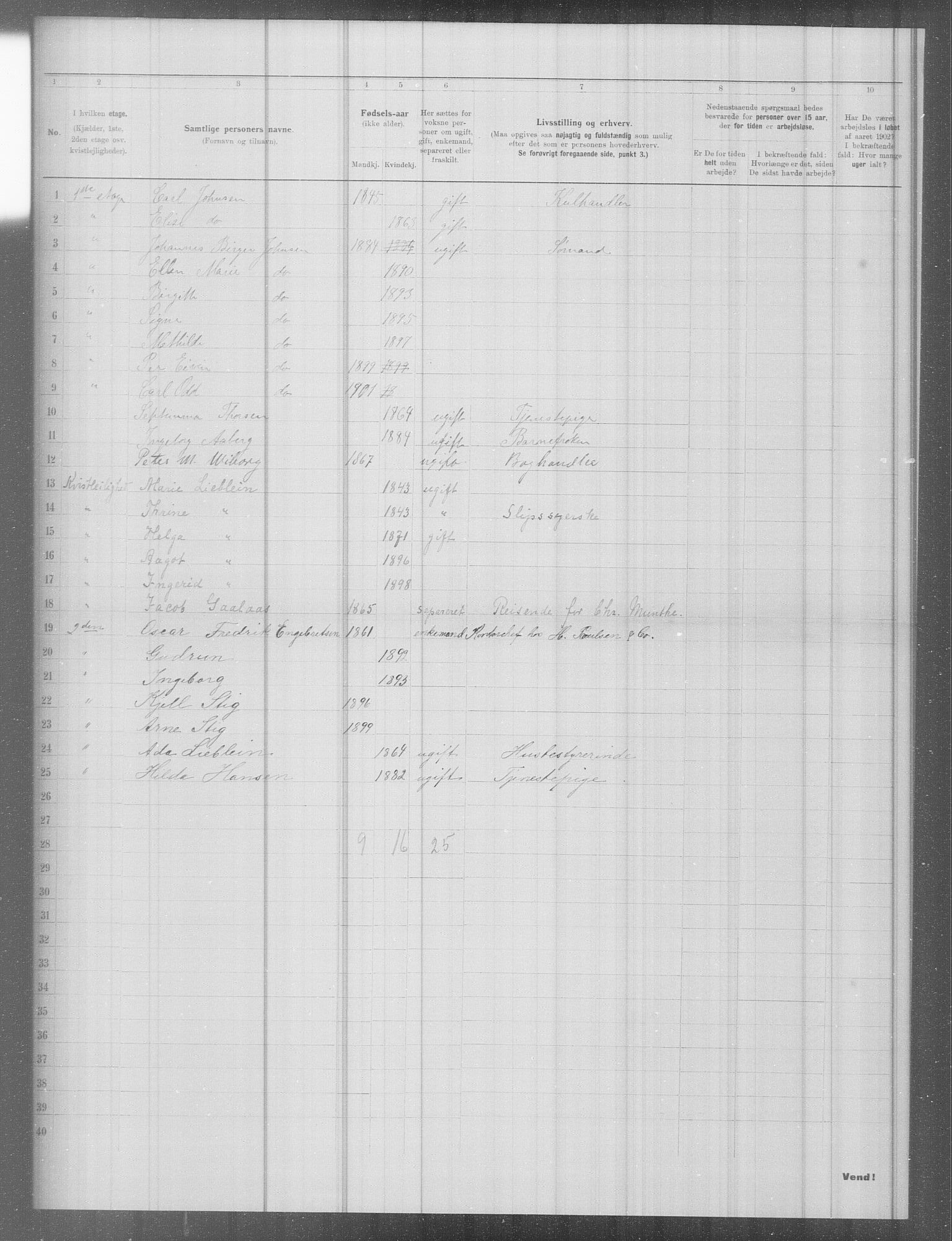 OBA, Municipal Census 1902 for Kristiania, 1902, p. 6261