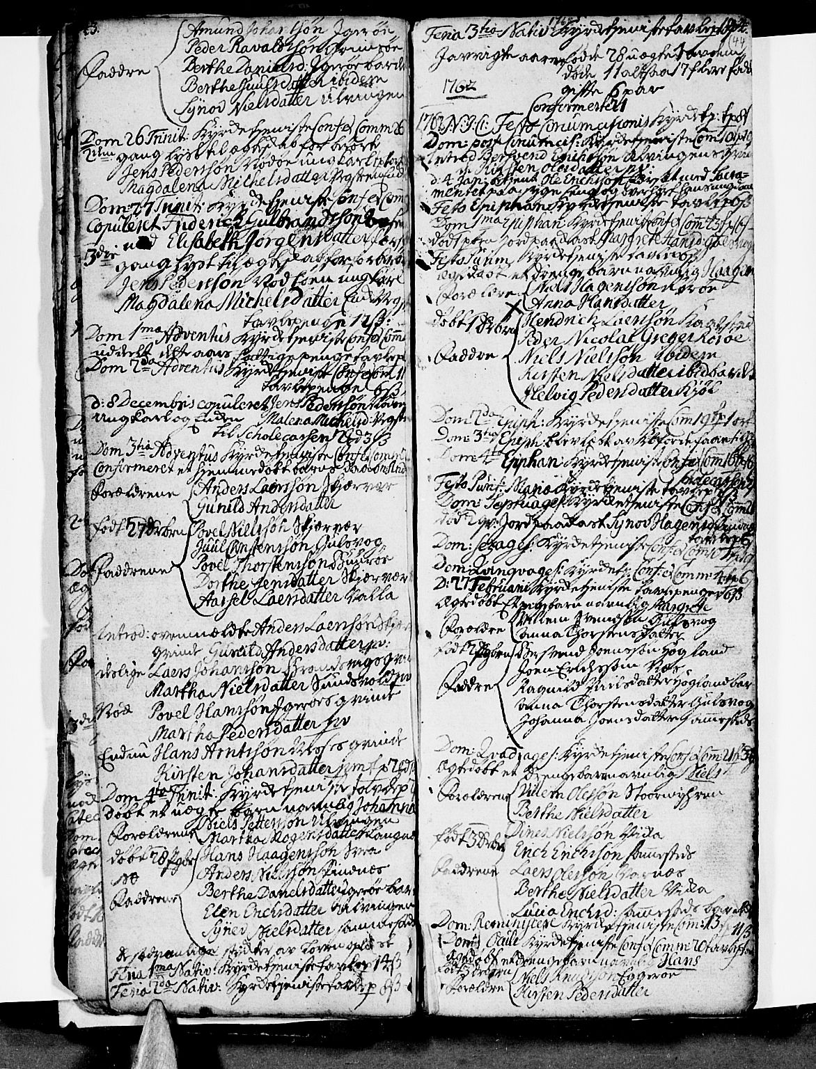 Ministerialprotokoller, klokkerbøker og fødselsregistre - Nordland, SAT/A-1459/816/L0237: Parish register (official) no. 816A03, 1757-1776, p. 43-44