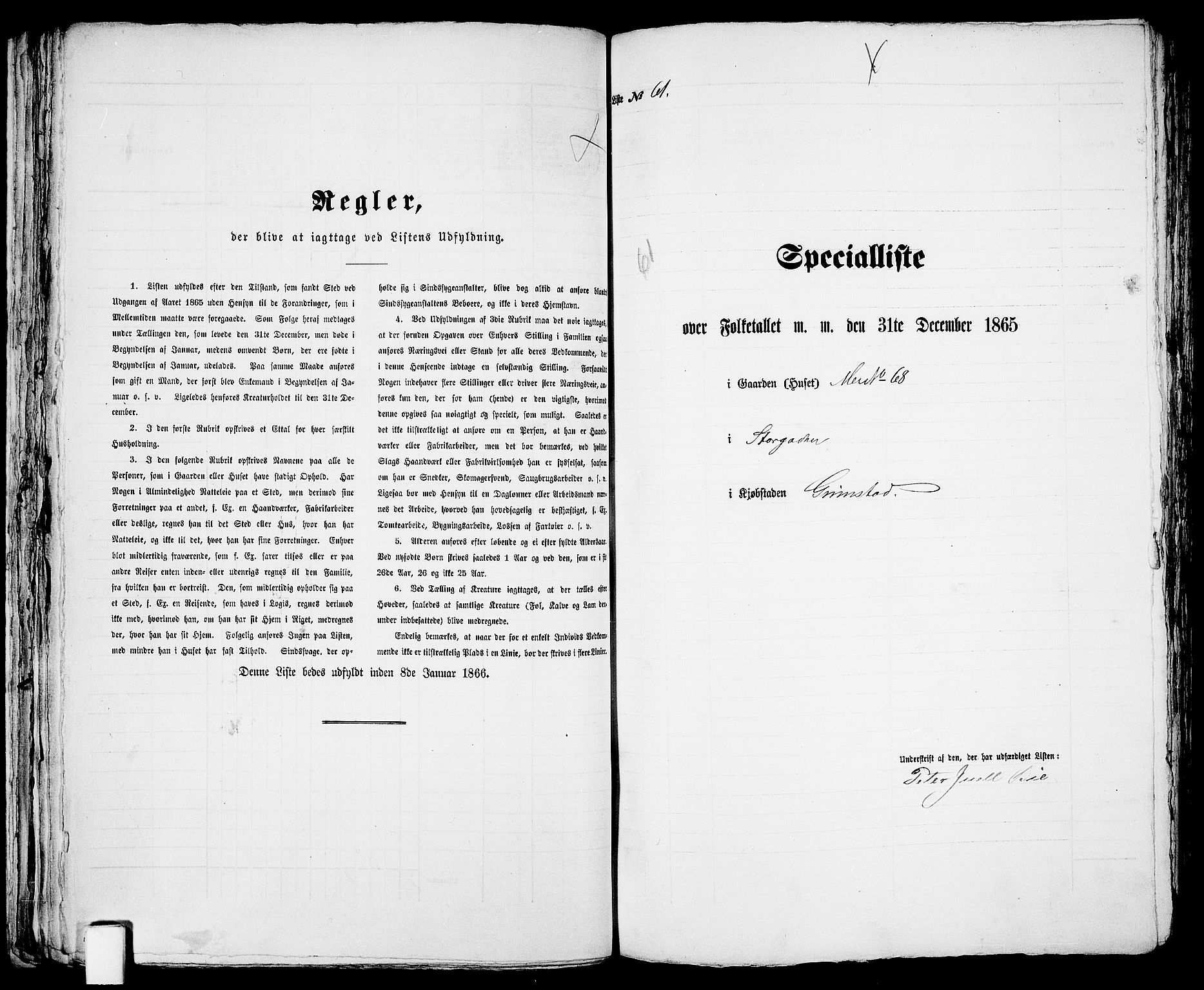 RA, 1865 census for Fjære/Grimstad, 1865, p. 128