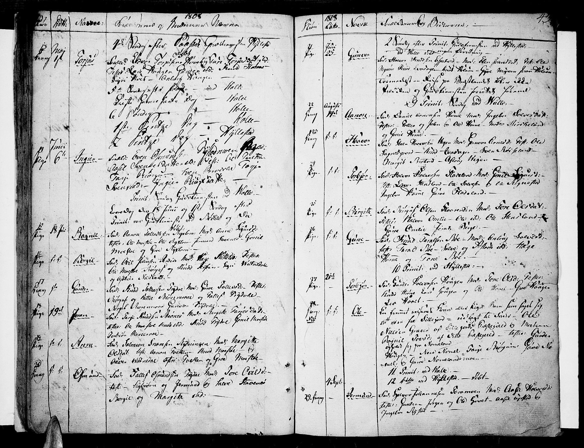 Valle sokneprestkontor, AV/SAK-1111-0044/F/Fa/Fac/L0004: Parish register (official) no. A 4, 1790-1816, p. 43