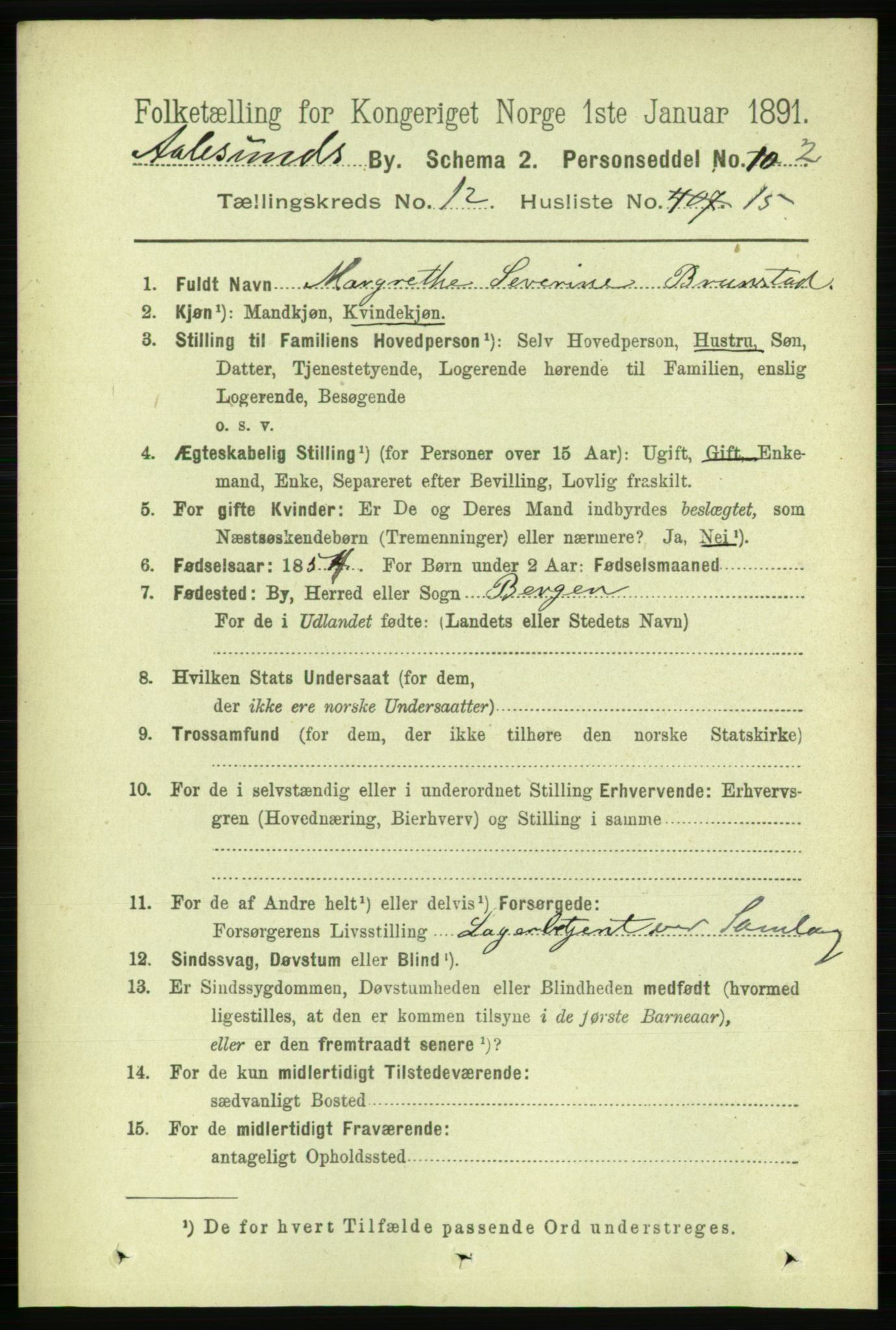 RA, 1891 census for 1501 Ålesund, 1891, p. 7760