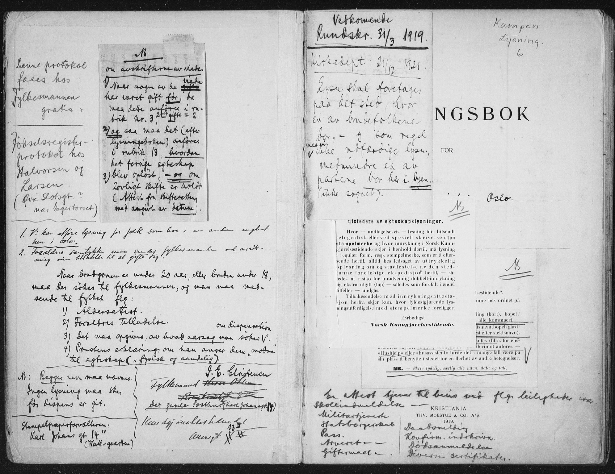 Kampen prestekontor Kirkebøker, AV/SAO-A-10853/H/Ha/L0006: Banns register no. 6, 1927-1935