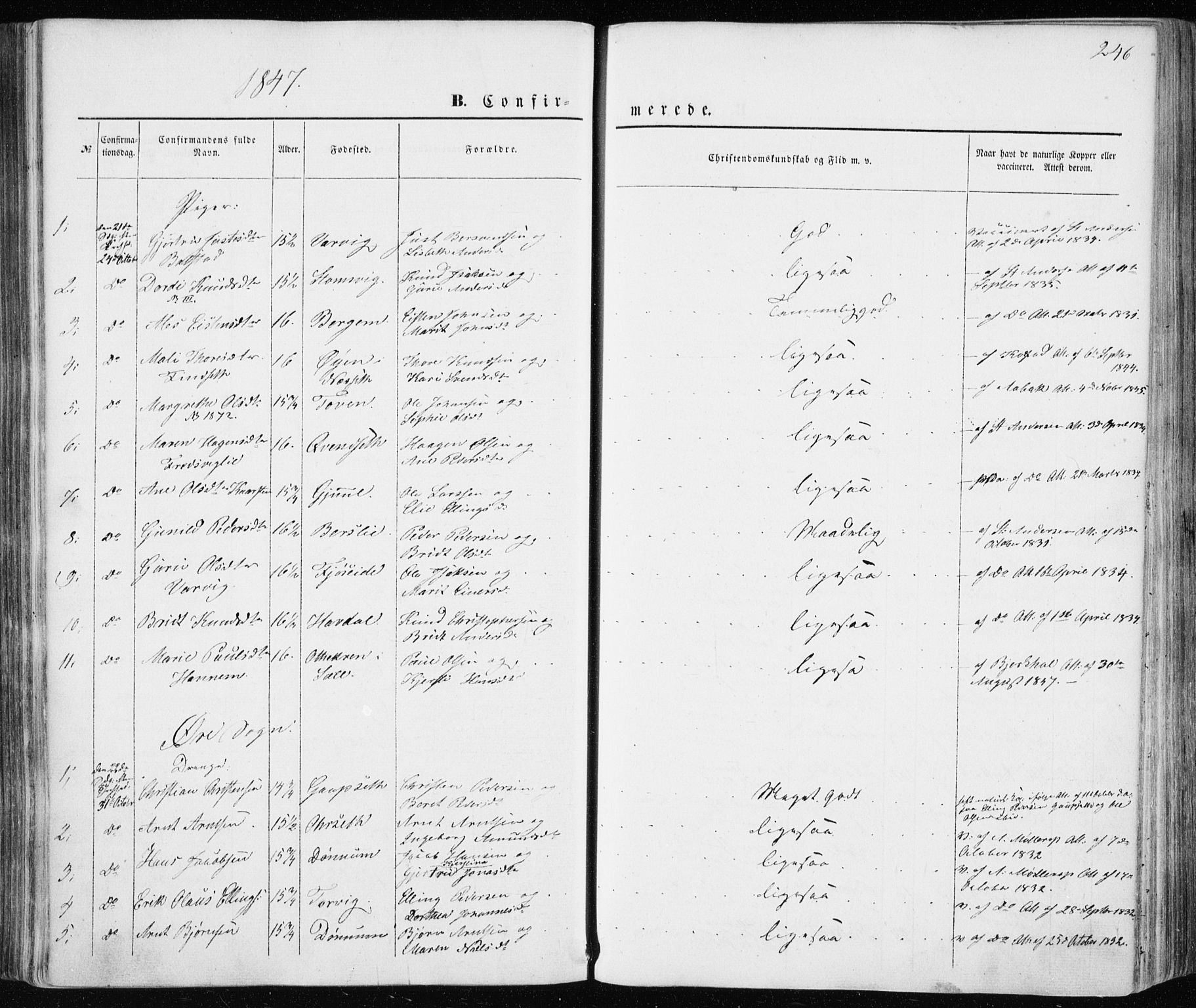 Ministerialprotokoller, klokkerbøker og fødselsregistre - Møre og Romsdal, AV/SAT-A-1454/586/L0984: Parish register (official) no. 586A10, 1844-1856, p. 246