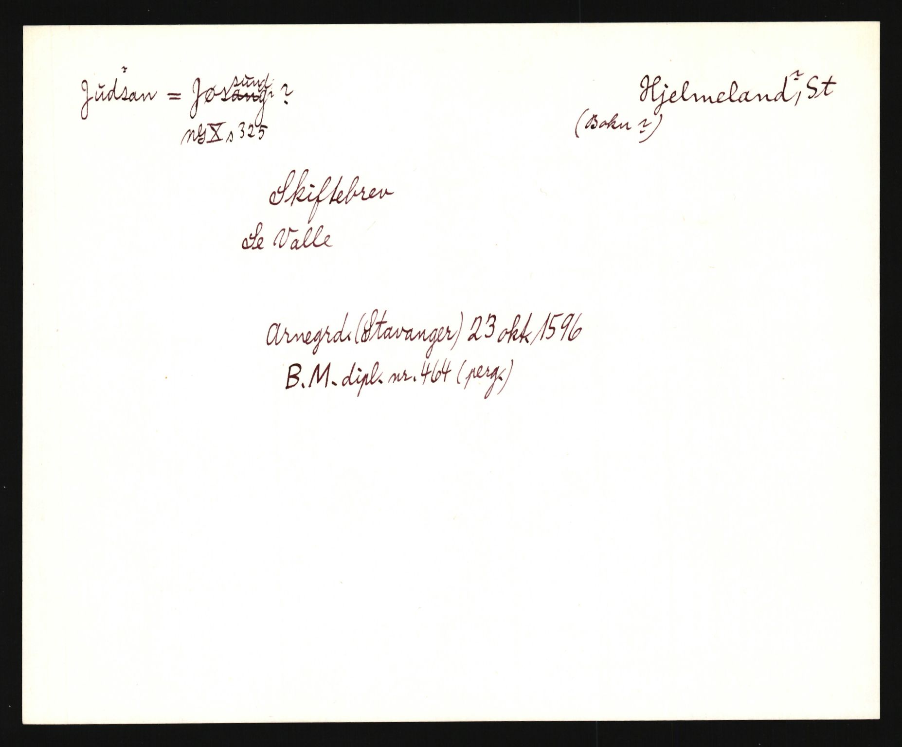 Riksarkivets diplomsamling, AV/RA-EA-5965/F35/F35e/L0027: Registreringssedler Rogaland, 1400-1700, p. 387