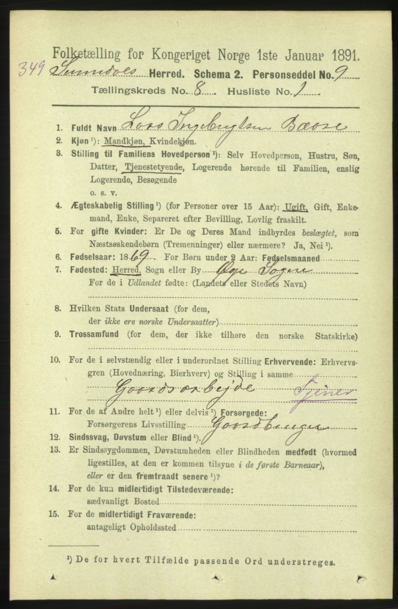 RA, 1891 census for 1566 Surnadal, 1891, p. 2079