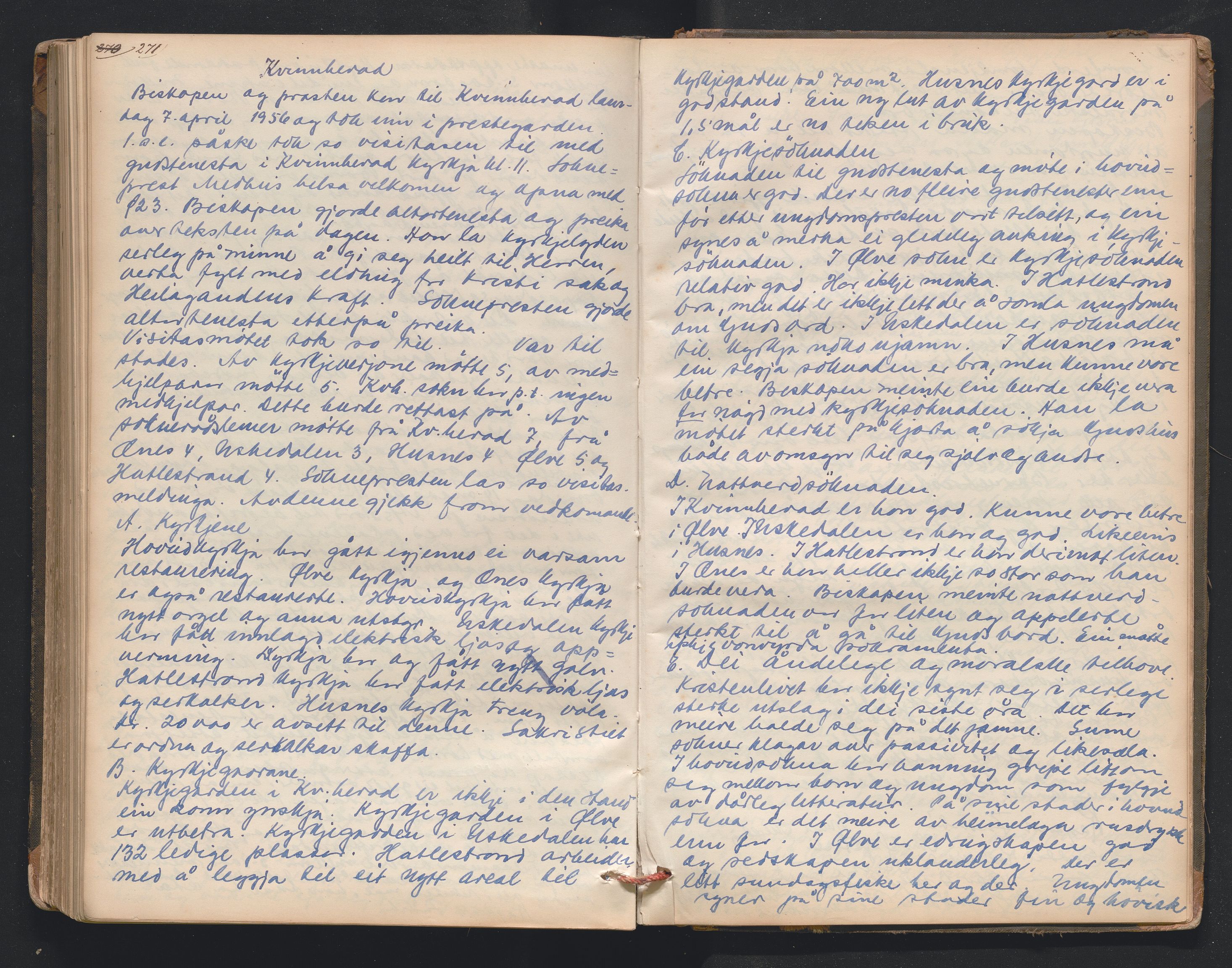 Nordre Sunnhordland prosti, AV/SAB-A-99912/F/L0001: Visitasprotokoll , 1860-1959, p. 271