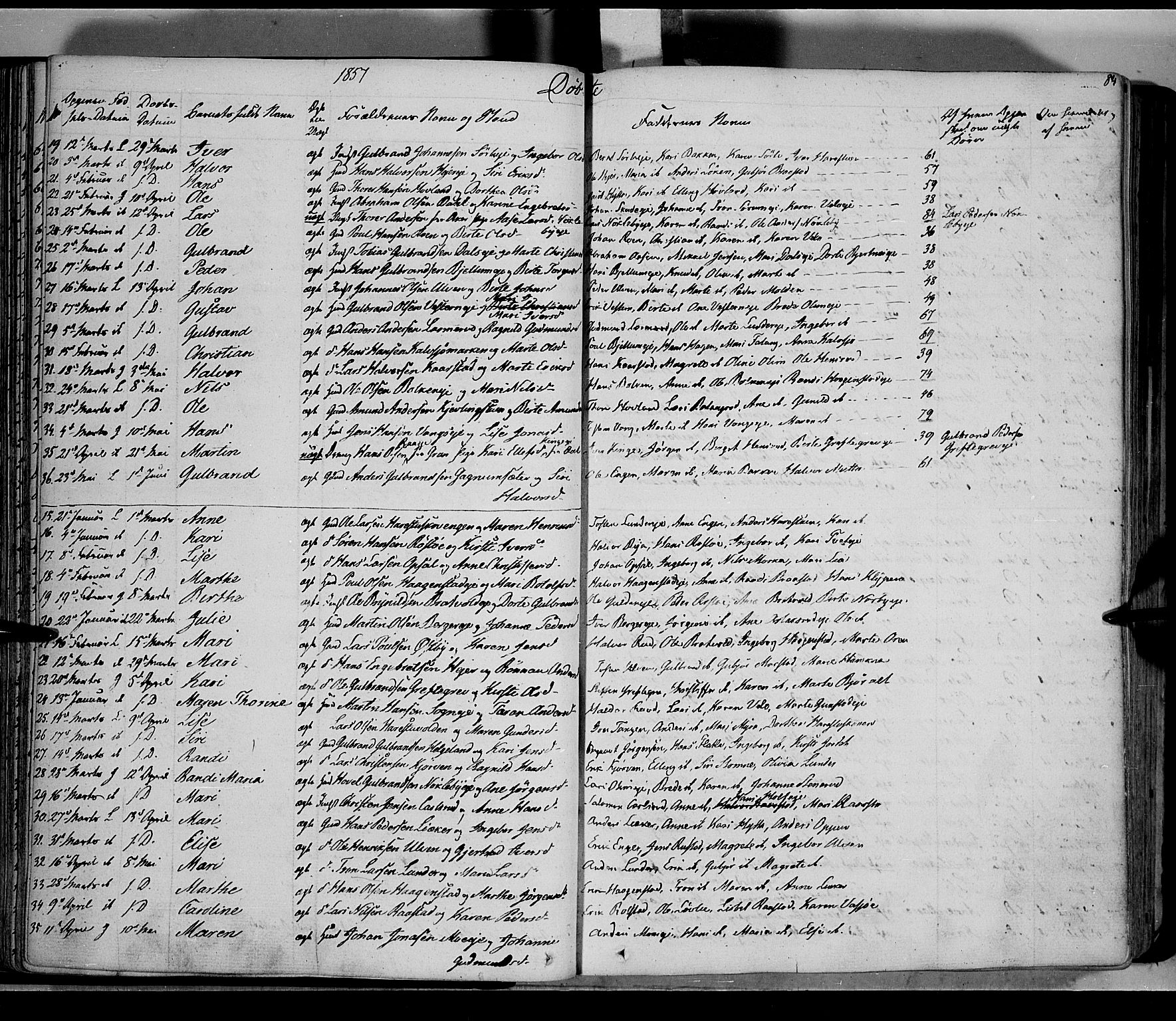 Jevnaker prestekontor, SAH/PREST-116/H/Ha/Haa/L0006: Parish register (official) no. 6, 1837-1857, p. 84