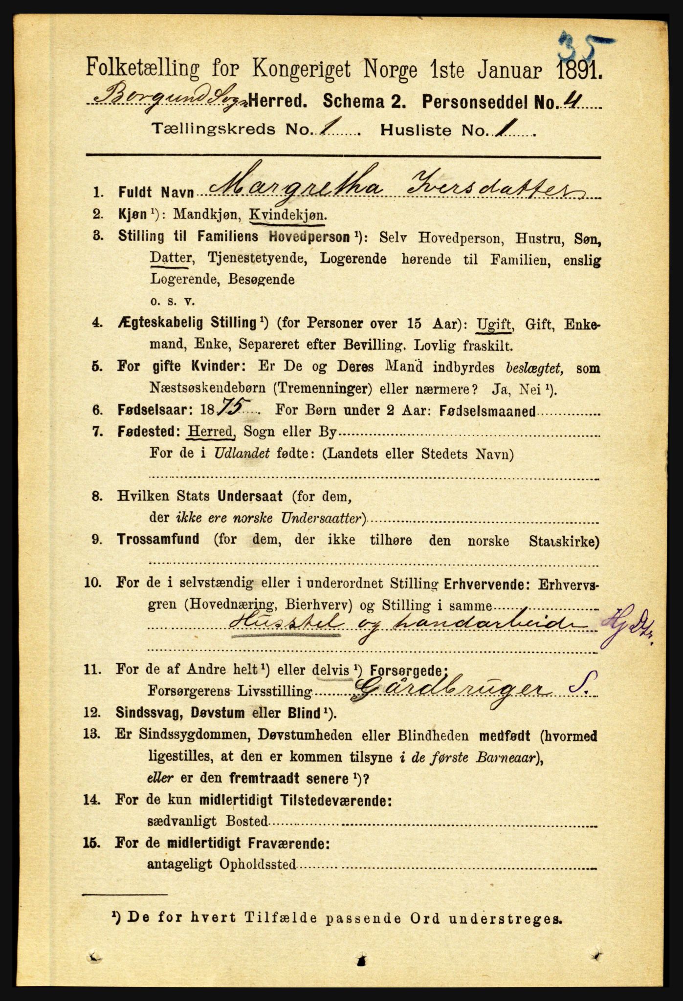 RA, 1891 census for 1423 Borgund, 1891, p. 56