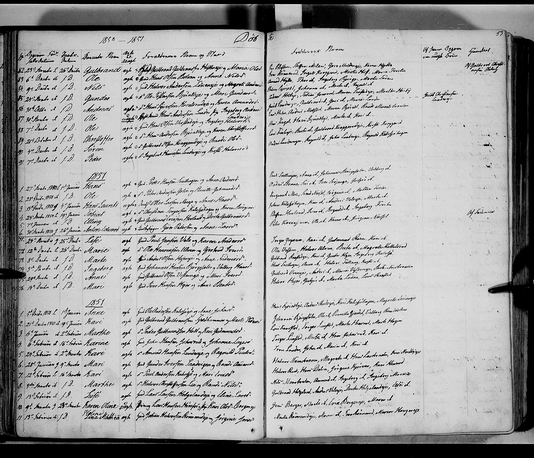 Jevnaker prestekontor, SAH/PREST-116/H/Ha/Haa/L0006: Parish register (official) no. 6, 1837-1857, p. 53