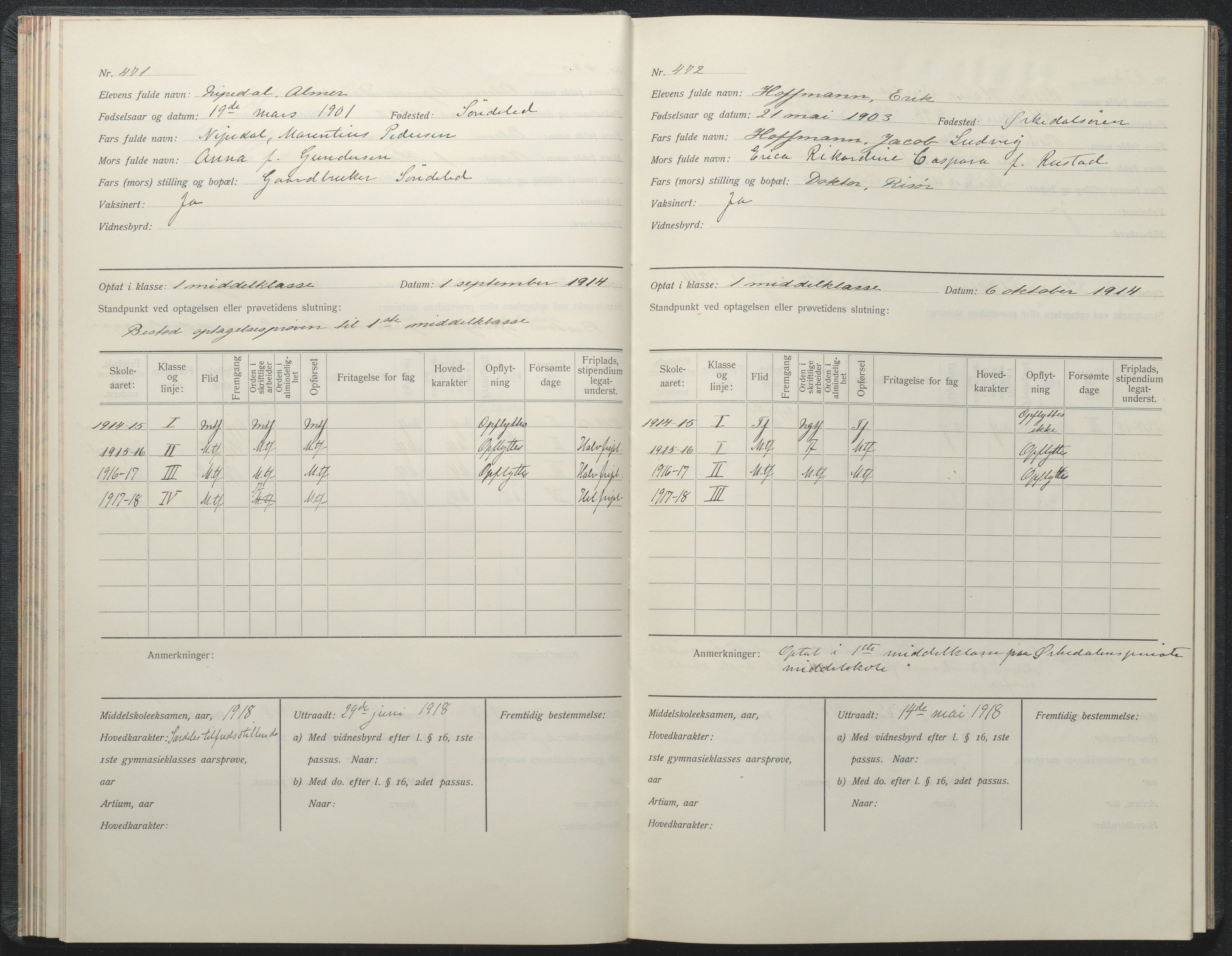 Risør kommune, AAKS/KA0901-PK/1/05/05i/L0002: Manntallsprotokoll, 1911-1925, p. 471-472