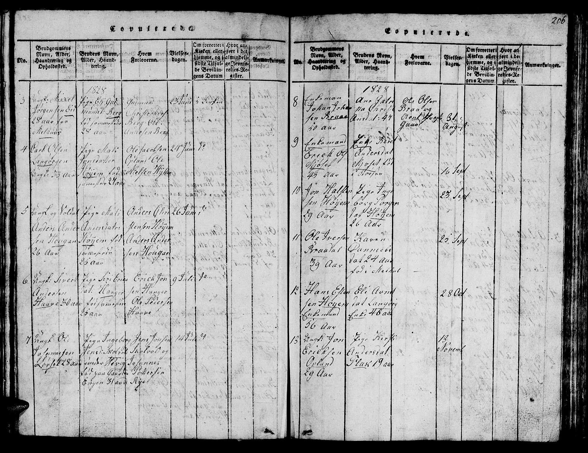 Ministerialprotokoller, klokkerbøker og fødselsregistre - Sør-Trøndelag, AV/SAT-A-1456/612/L0385: Parish register (copy) no. 612C01, 1816-1845, p. 206