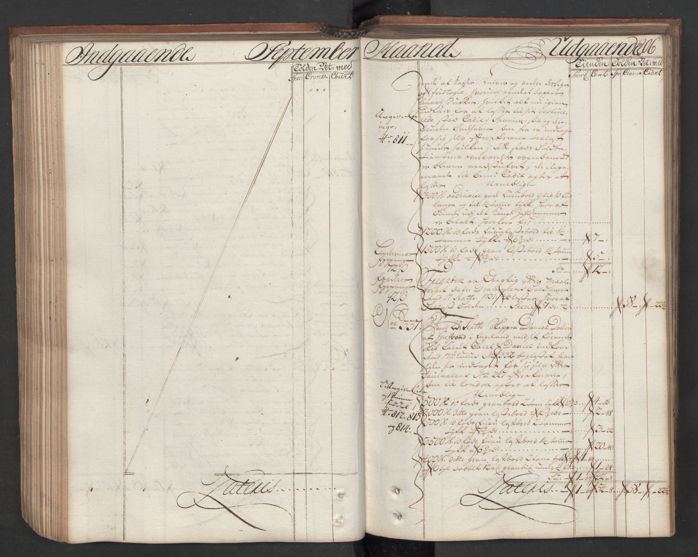 Generaltollkammeret, tollregnskaper, AV/RA-EA-5490/R08/L0009/0001: Tollregnskaper Drammen / Hovedtollbok, 1731, p. 205b-206a