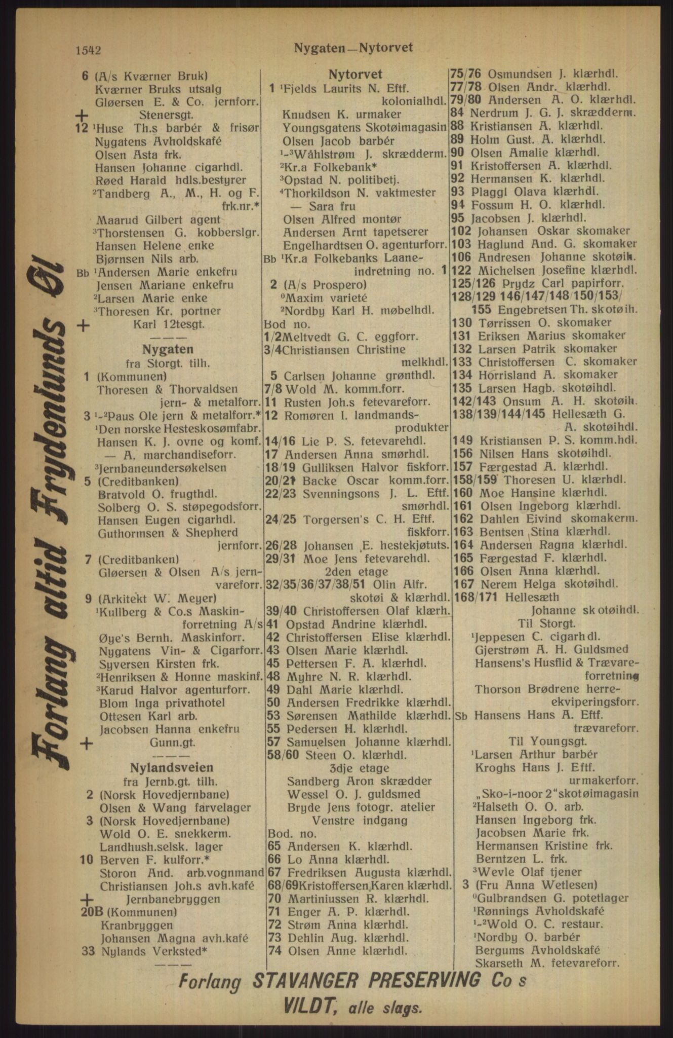 Kristiania/Oslo adressebok, PUBL/-, 1915, p. 1542
