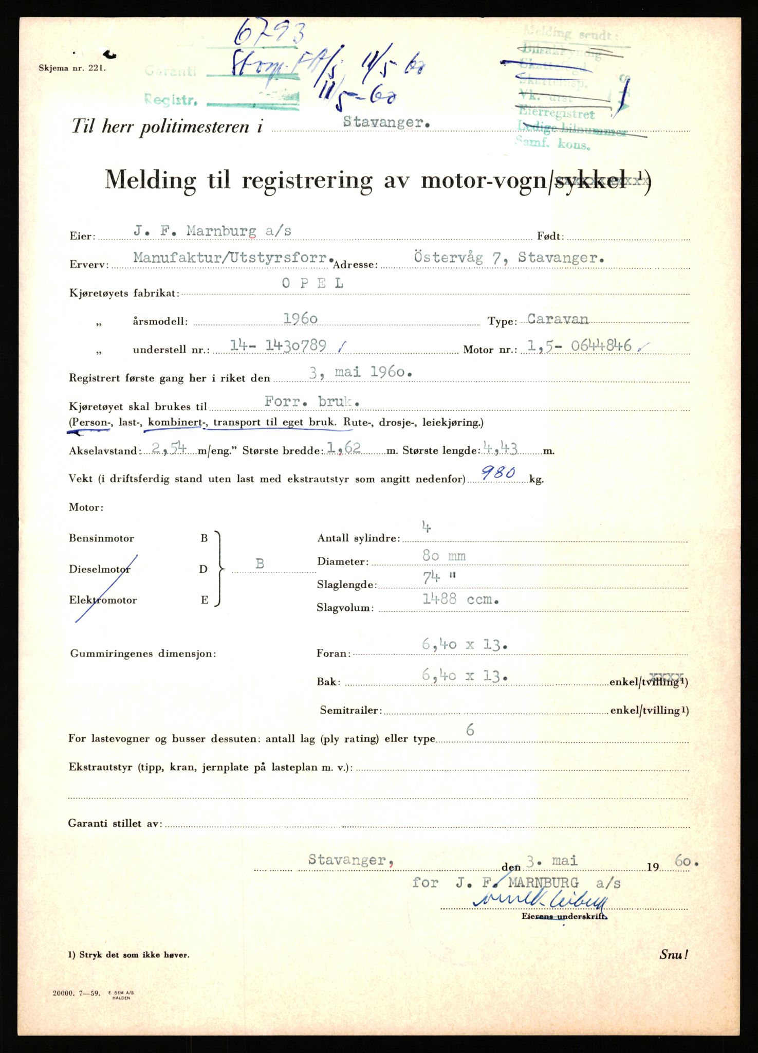 Stavanger trafikkstasjon, AV/SAST-A-101942/0/F/L0017: L-6500 - L-9879, 1930-1971, p. 1153